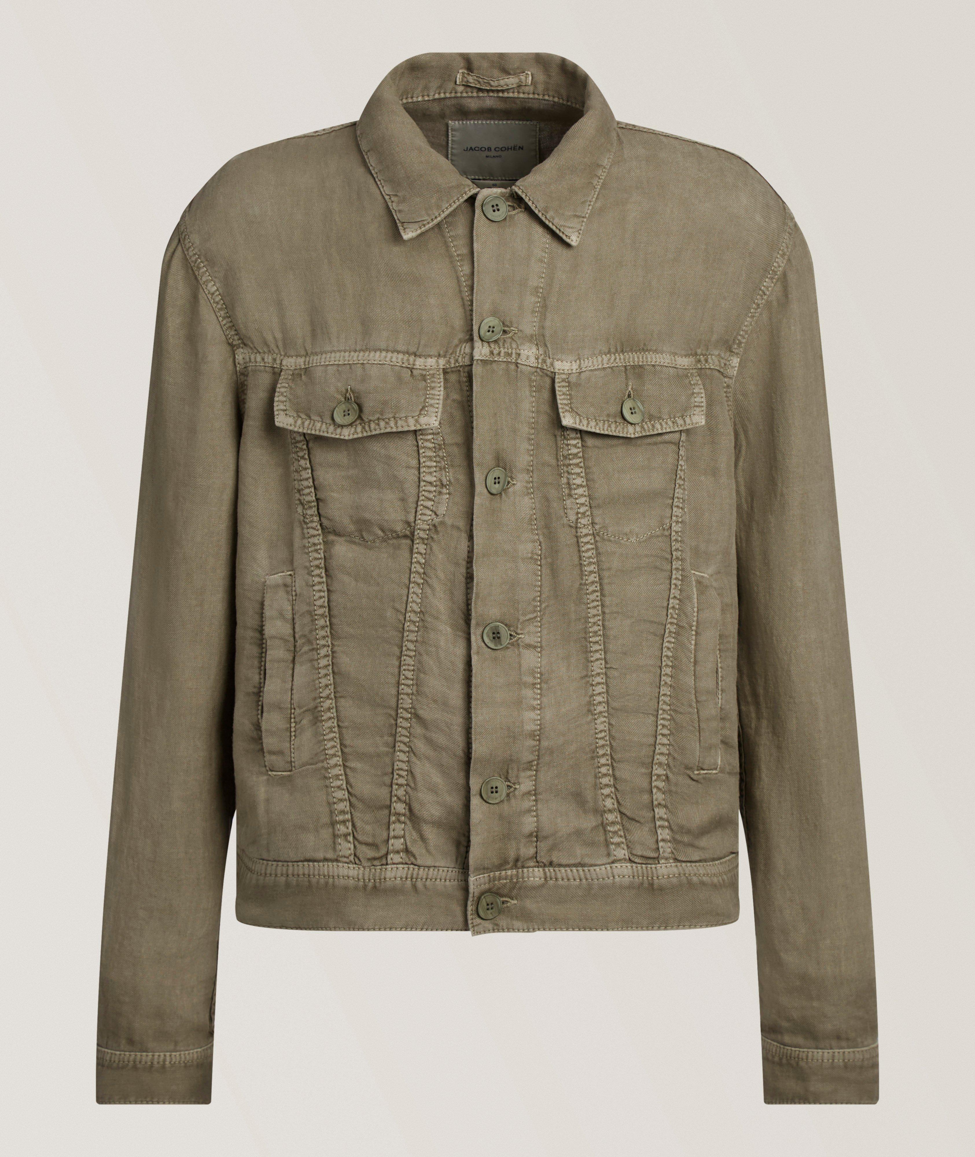 Jacob Cohen Veste camionneur chambray denim lin