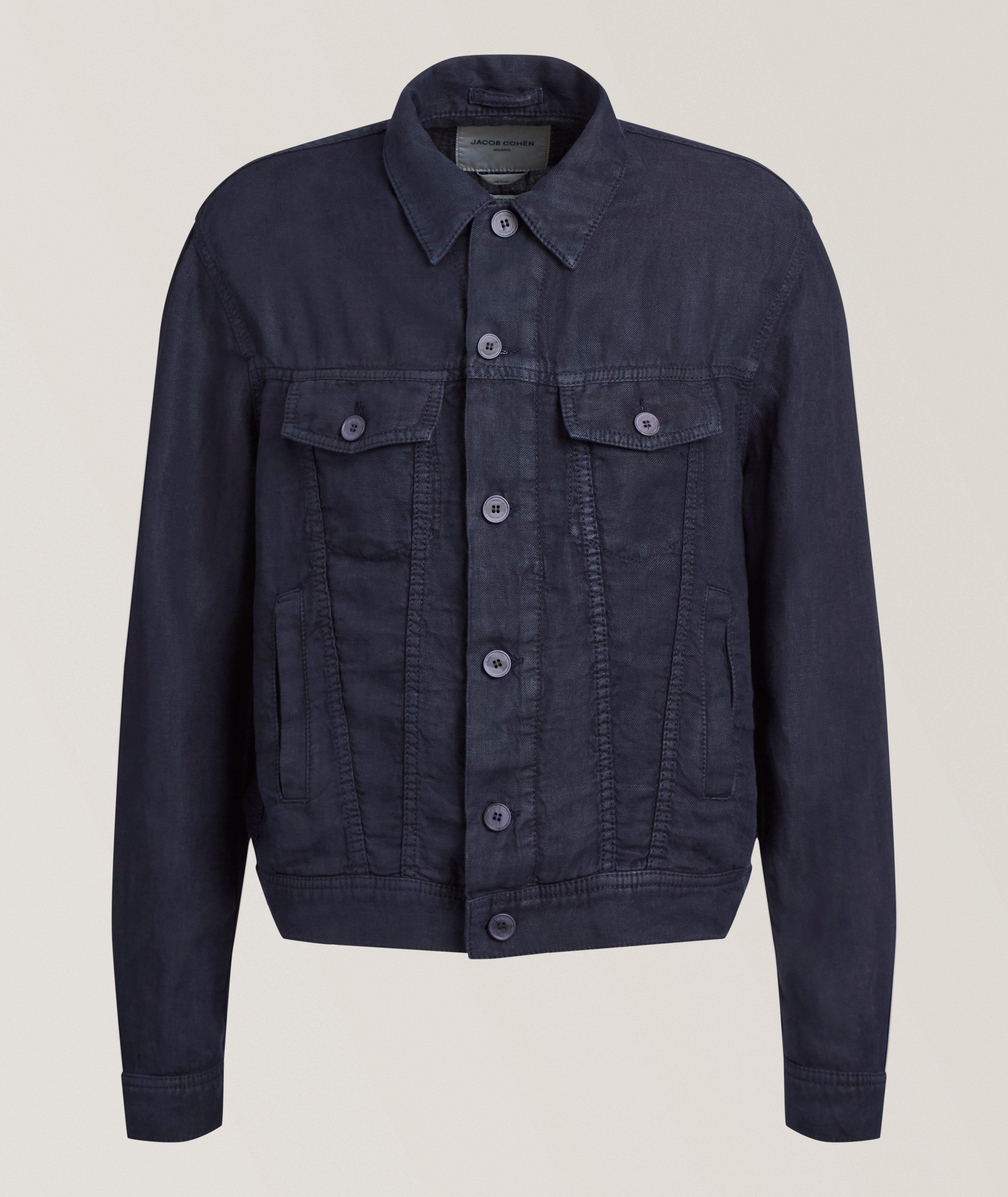 Jacob Cohen Veste camionneur chambray denim lin