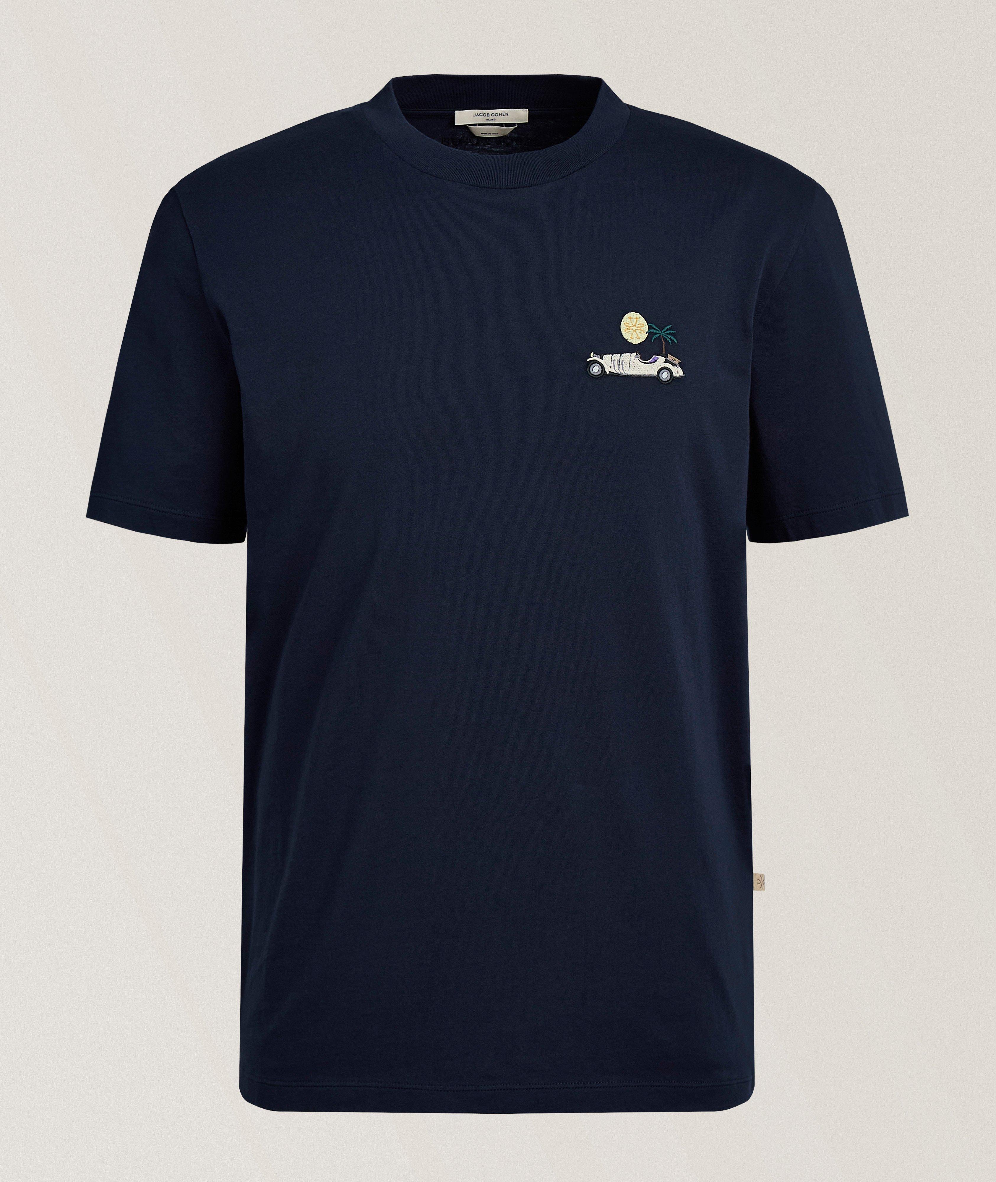 Jacob Cohen Embroidered Car Cotton Jersey T-Shirt