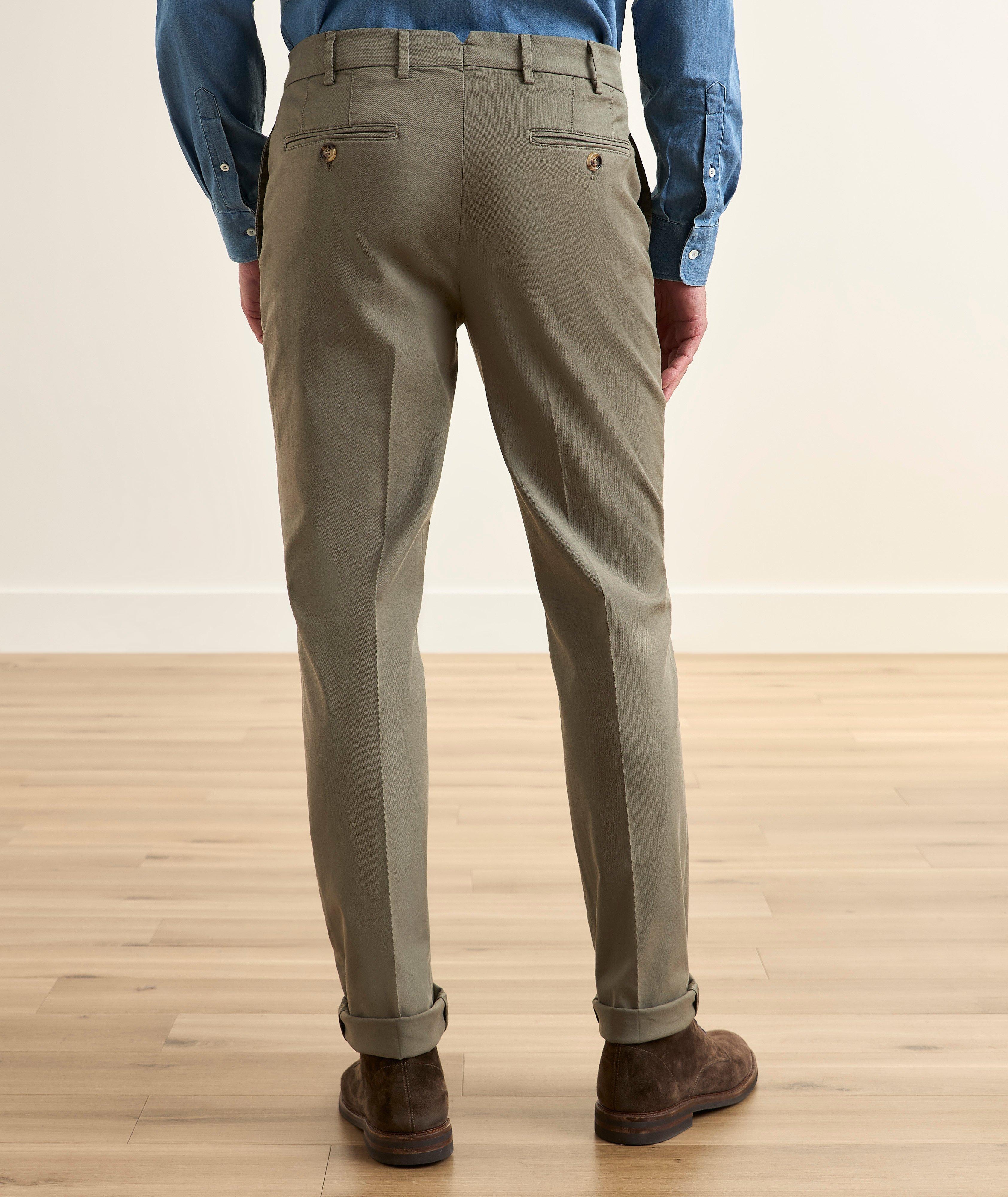 Brunello Cucinelli Italian-Fit Stretch-Cotton Chino Pants | Pants