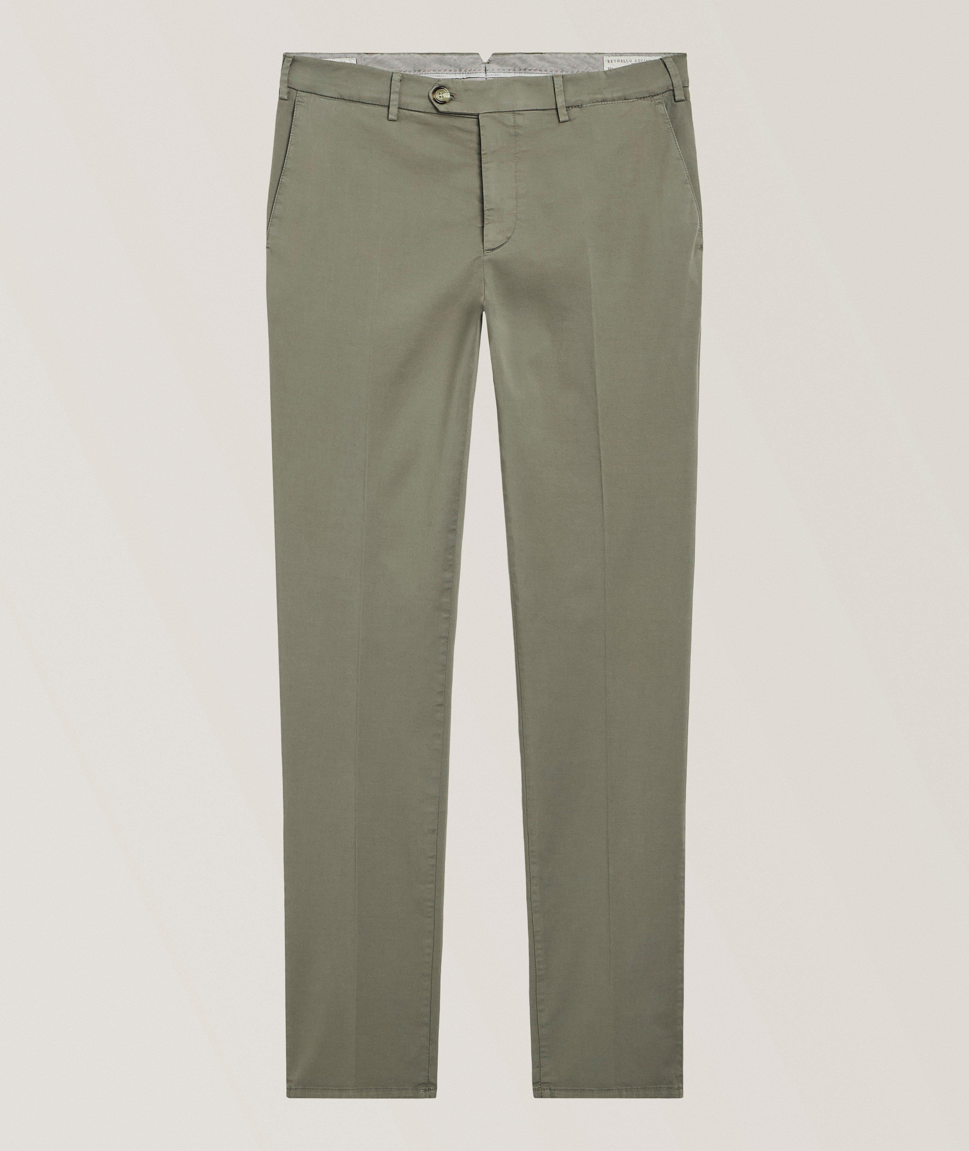 Brunello Cucinelli Italian-Fit Stretch-Cotton Chino Pants | Pants