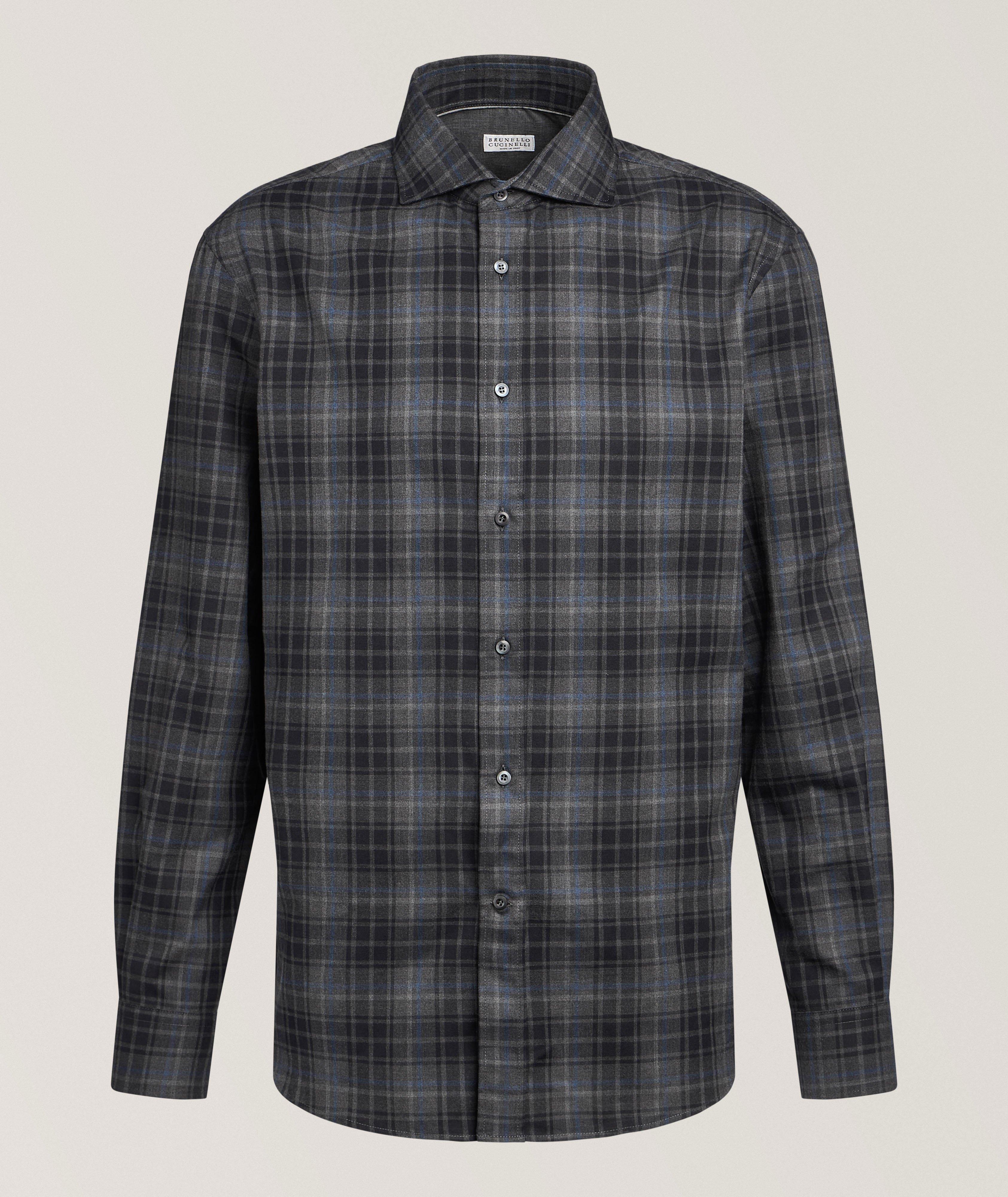 Brunello Cucinelli Easy-Fit Check Brushed Flannel Shirt