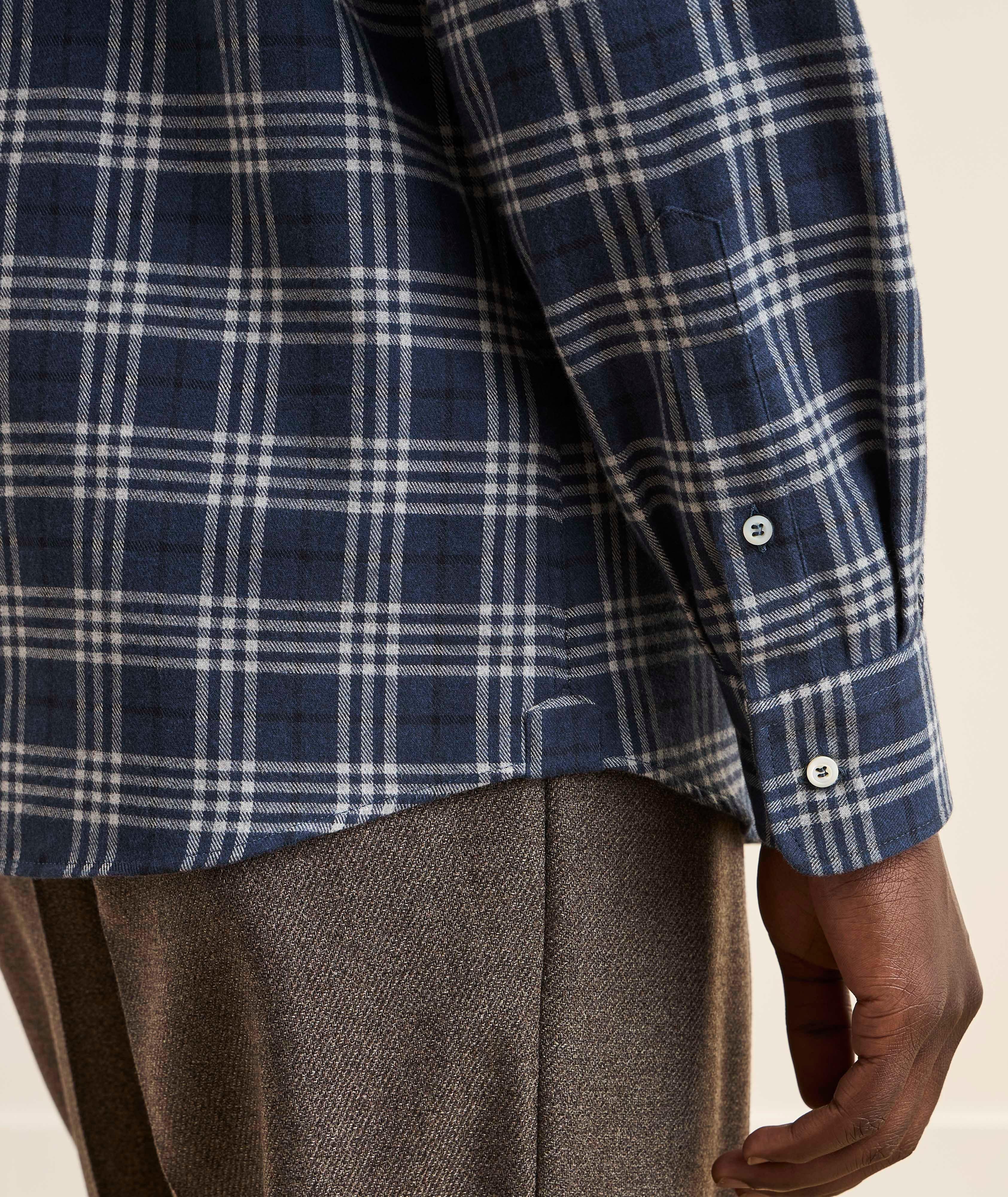 Easy-Fit Check Brushed Flannel Shirt image 4