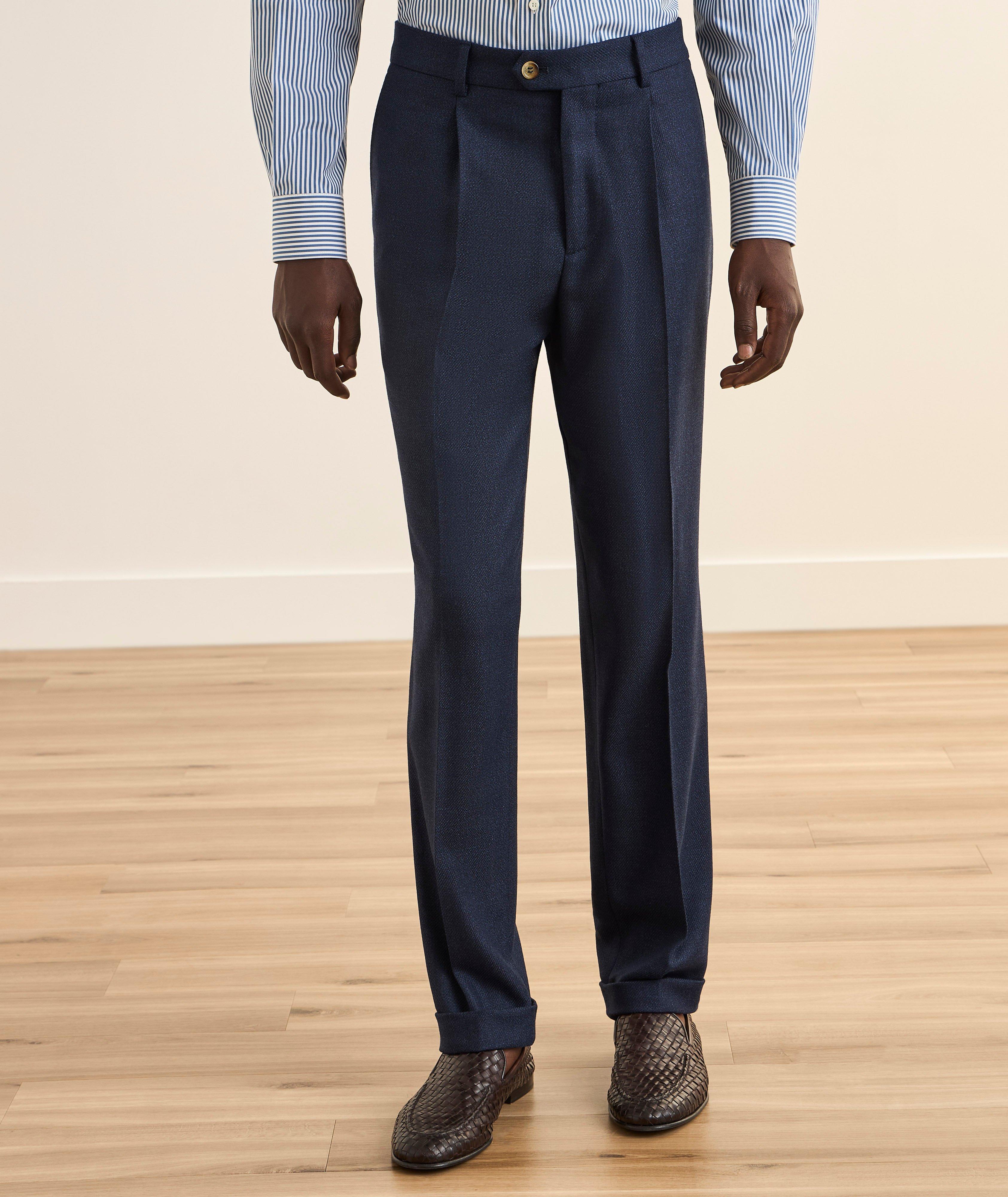 Virgin Wool Pleated Dress Pants image 1