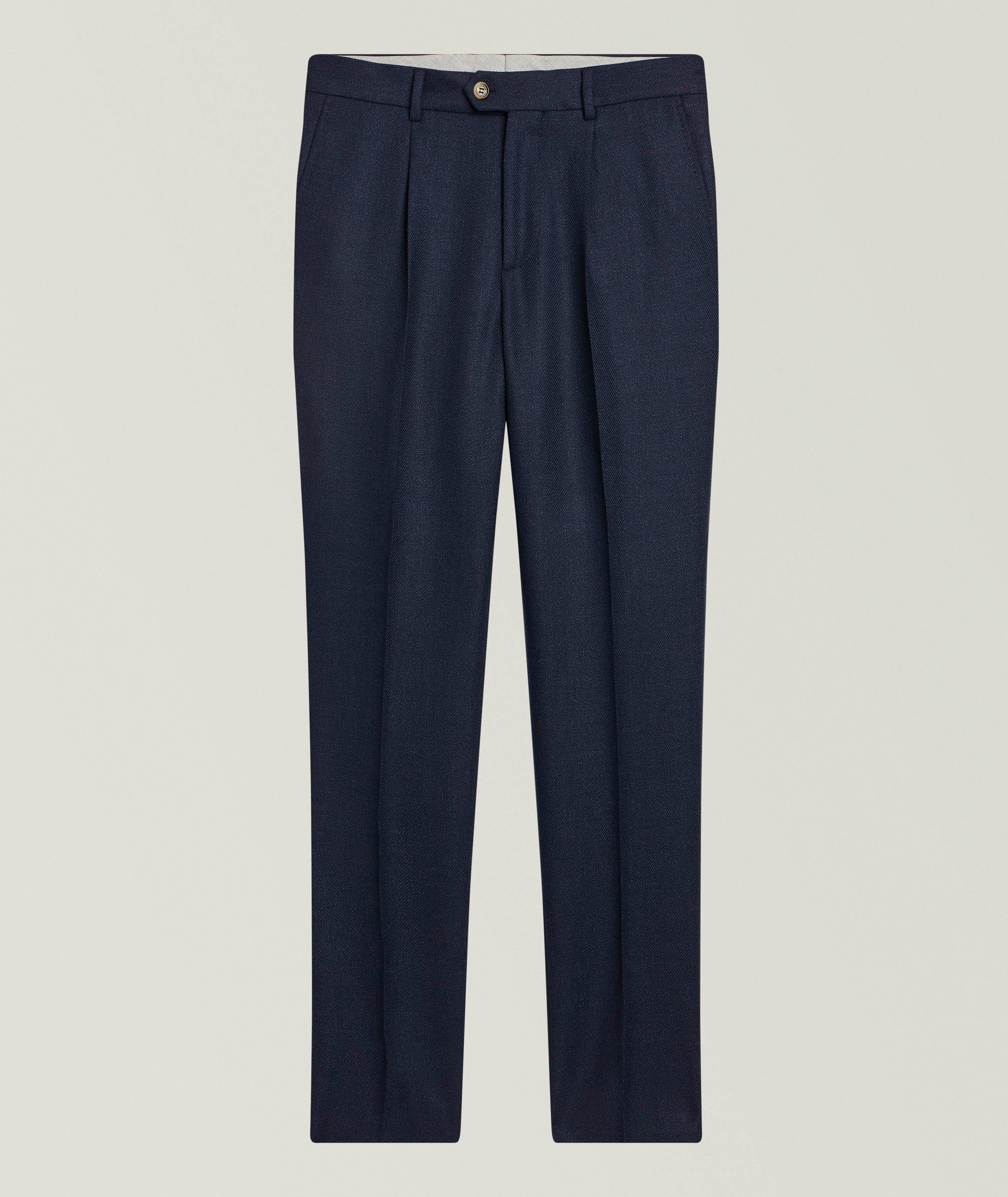 Virgin Wool Pleated Dress Pants image 0