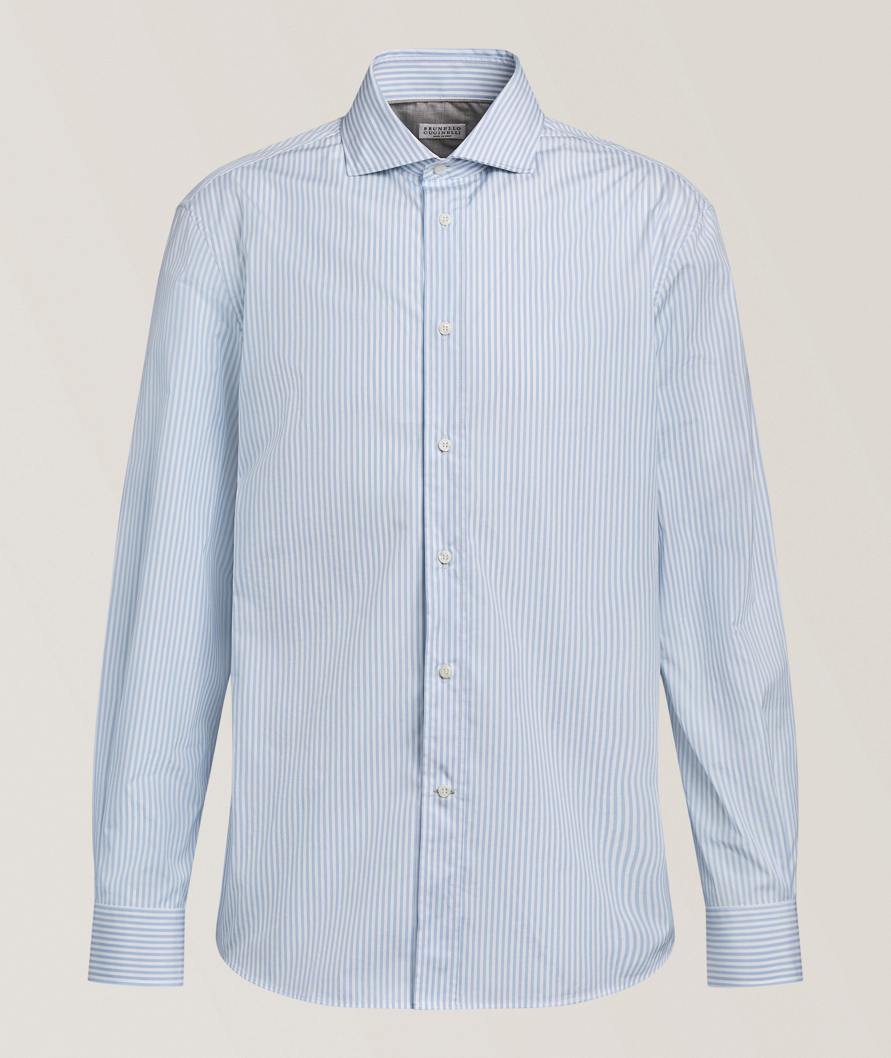 Brunello Cucinelli Easy-Fit Striped Cotton Shirt