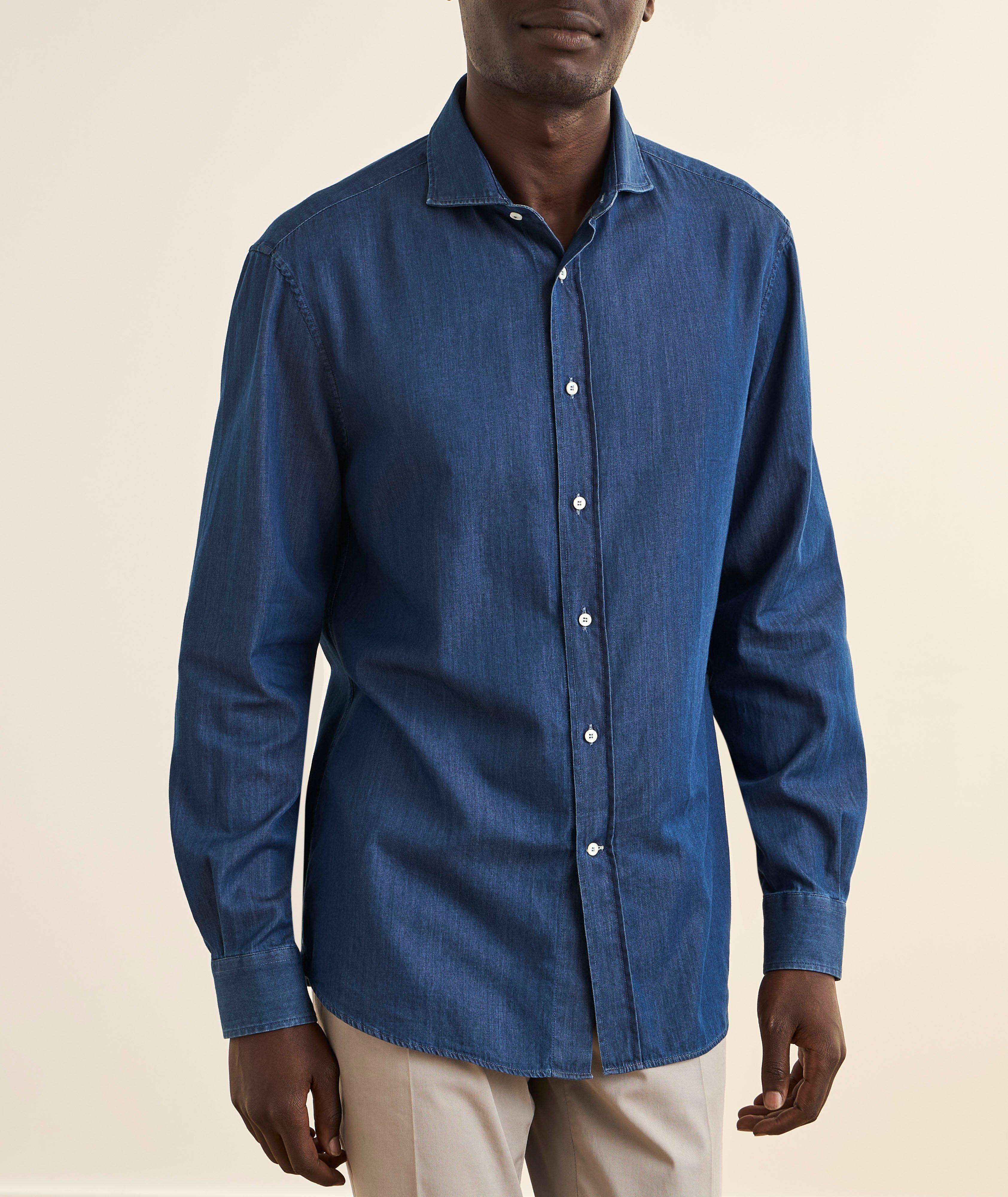 Brunello Cucinelli Easy-Fit Cotton Denim Shirt | Casual Shirts