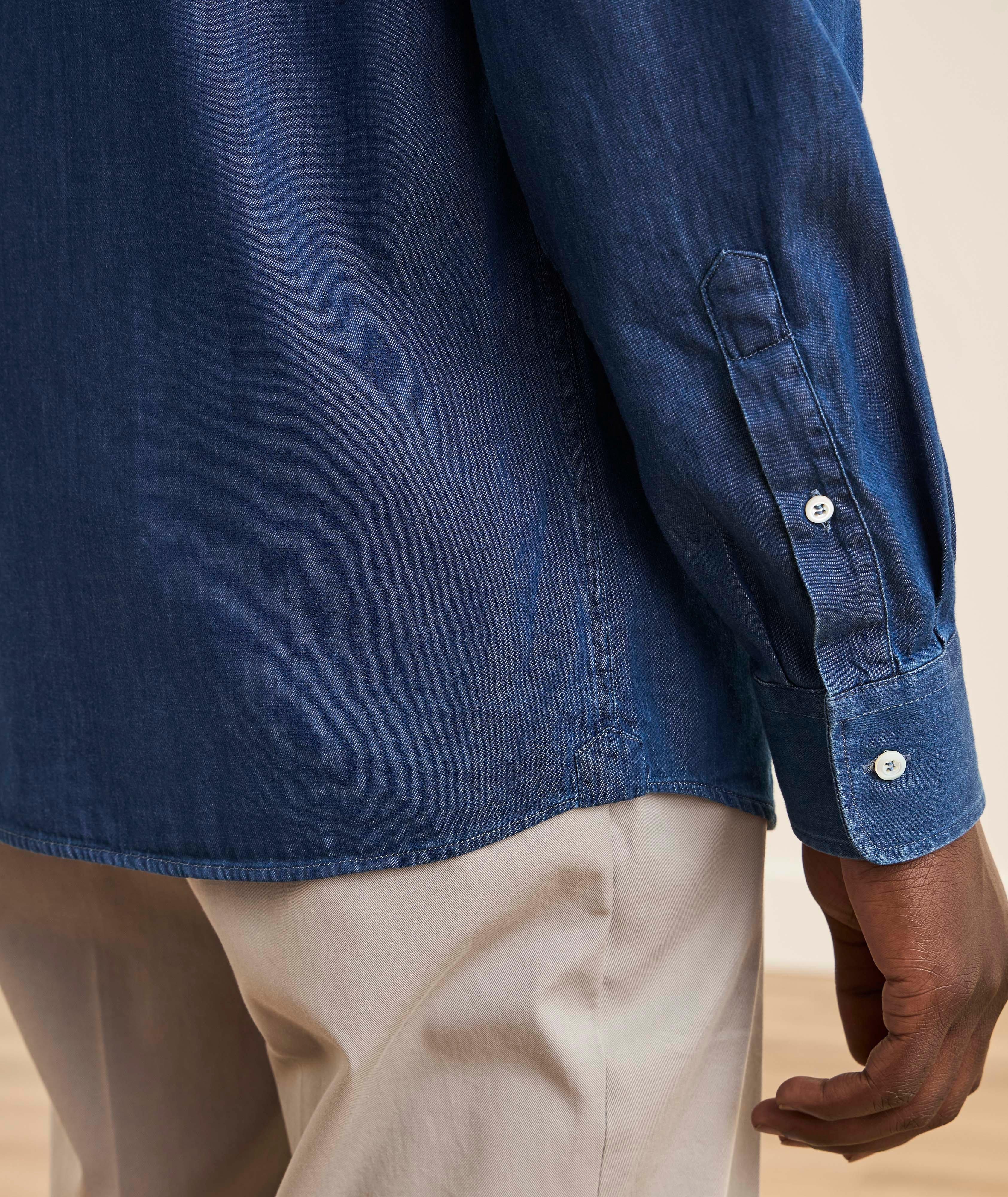 Brunello Cucinelli Easy-Fit Cotton Denim Shirt | Casual Shirts