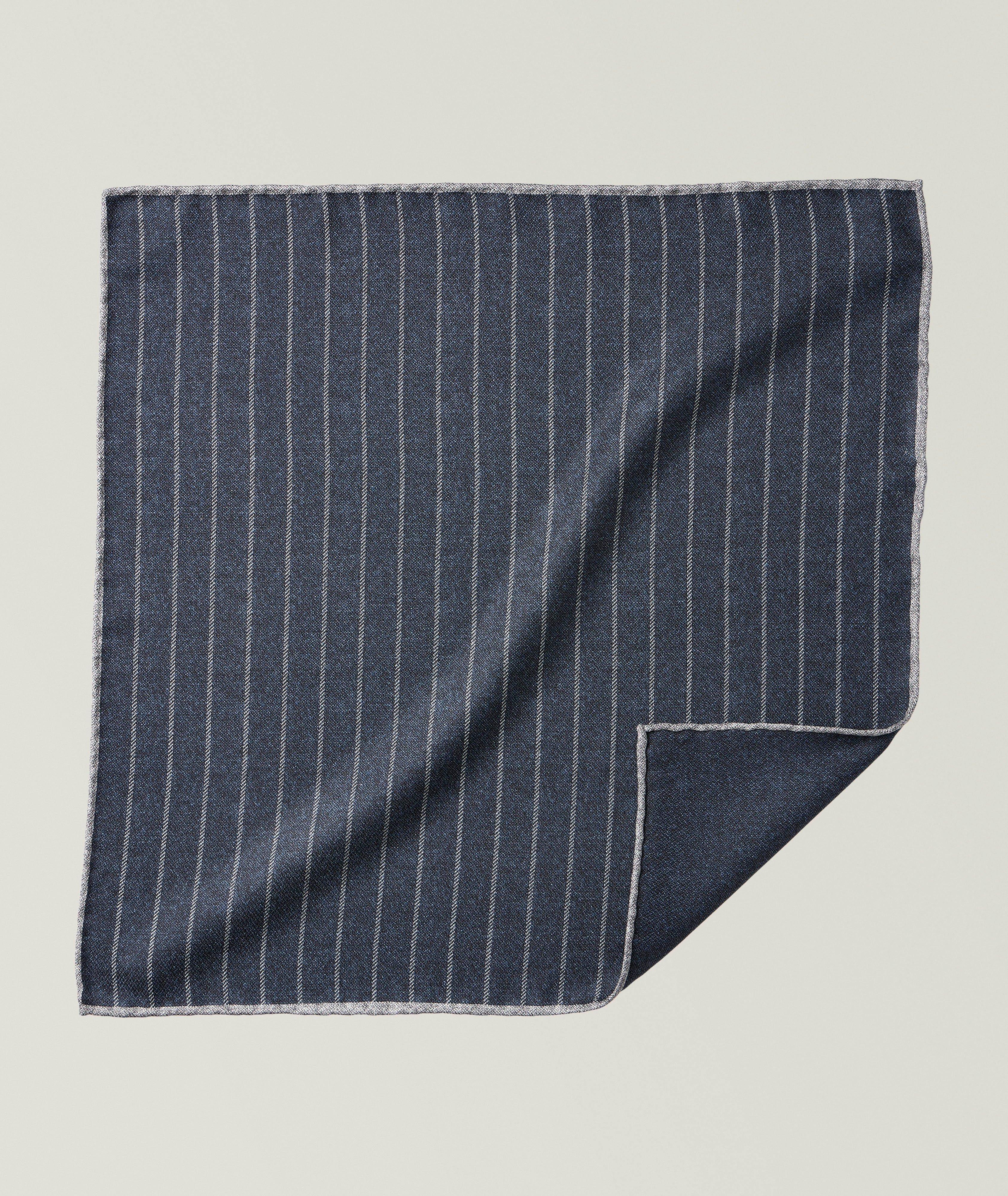 Brunello Cucinelli Striped Silk Pocket Square