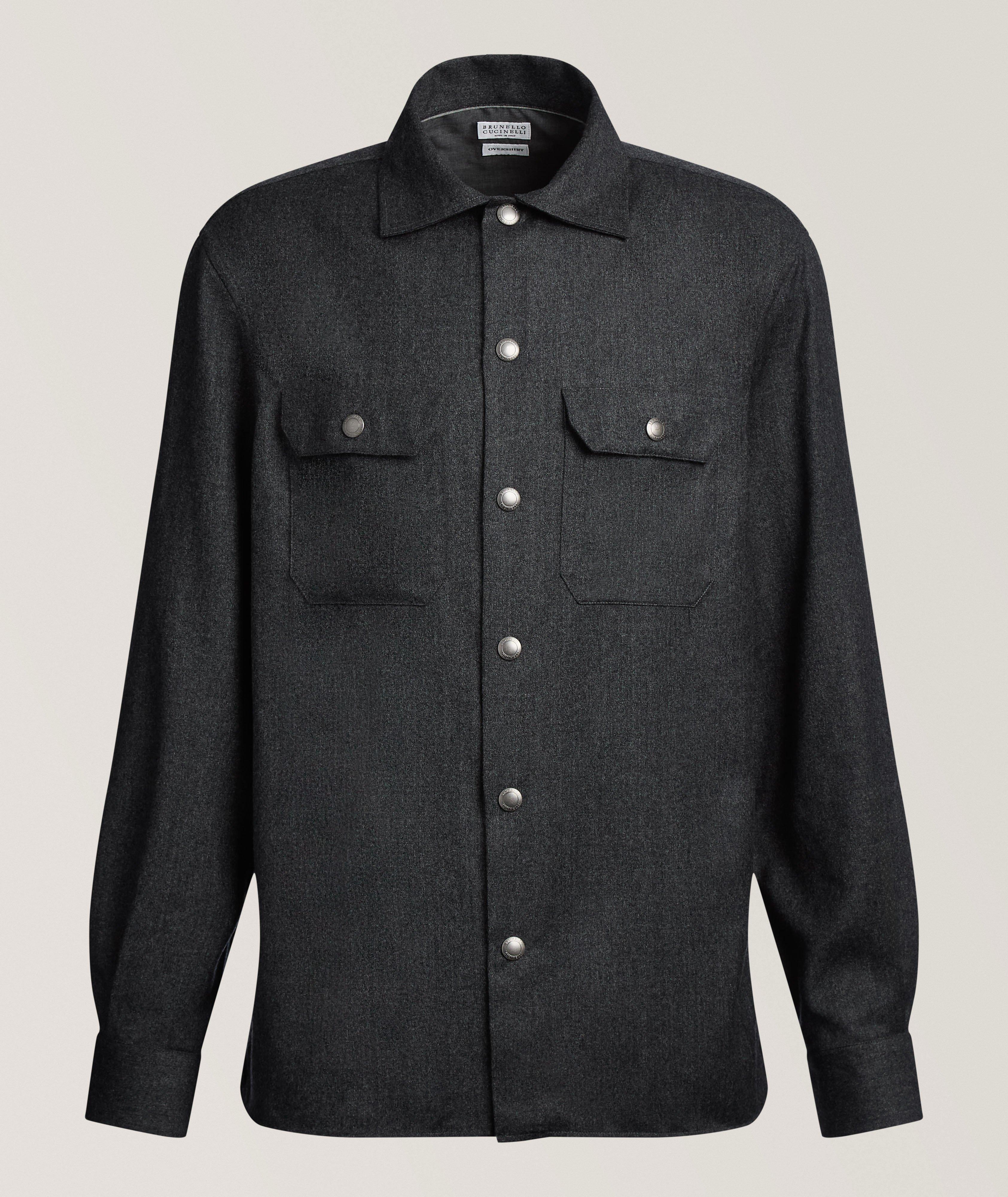 Brunello Cucinelli Virgin Wool Snap Overshirt | Sport Jackets