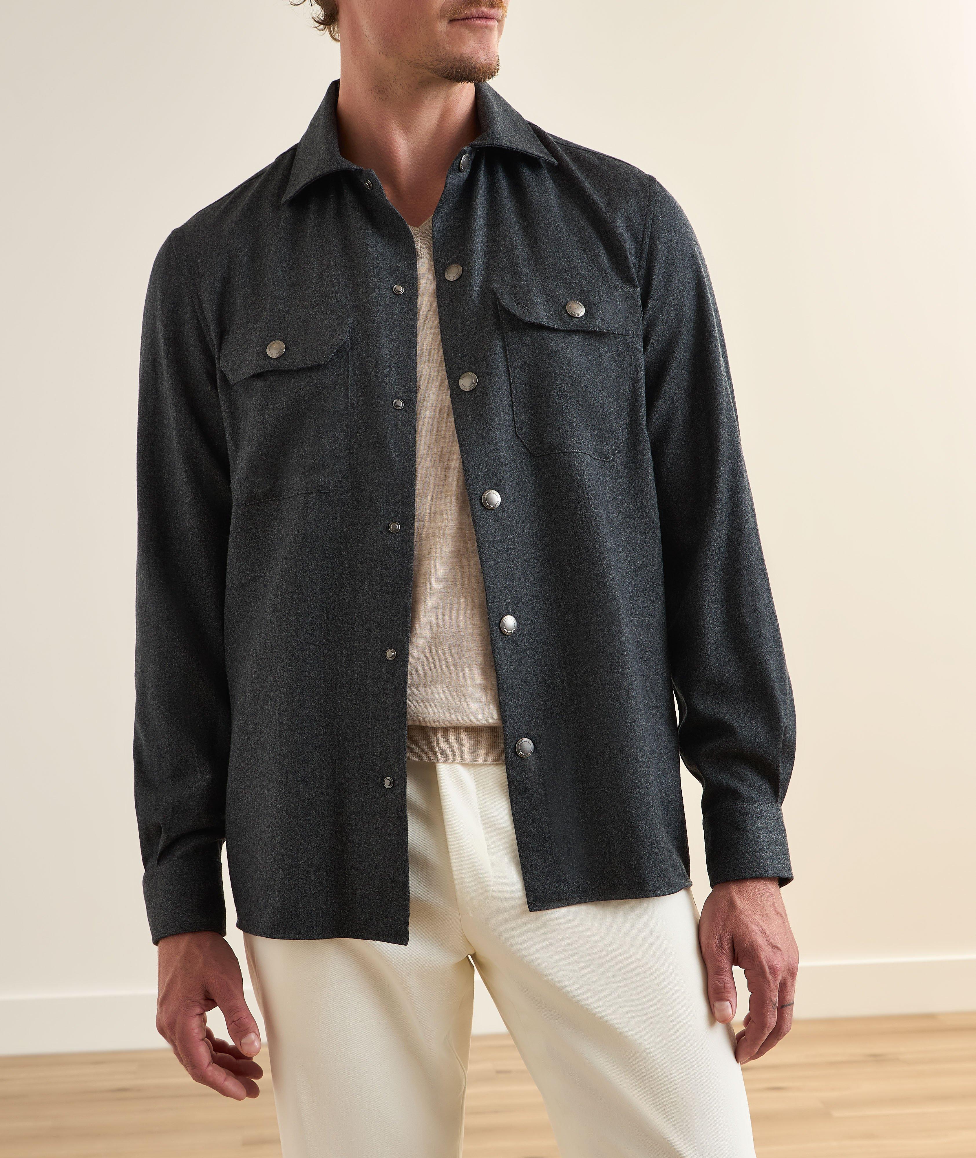 Brunello Cucinelli Virgin Wool Snap Overshirt | Sport Jackets