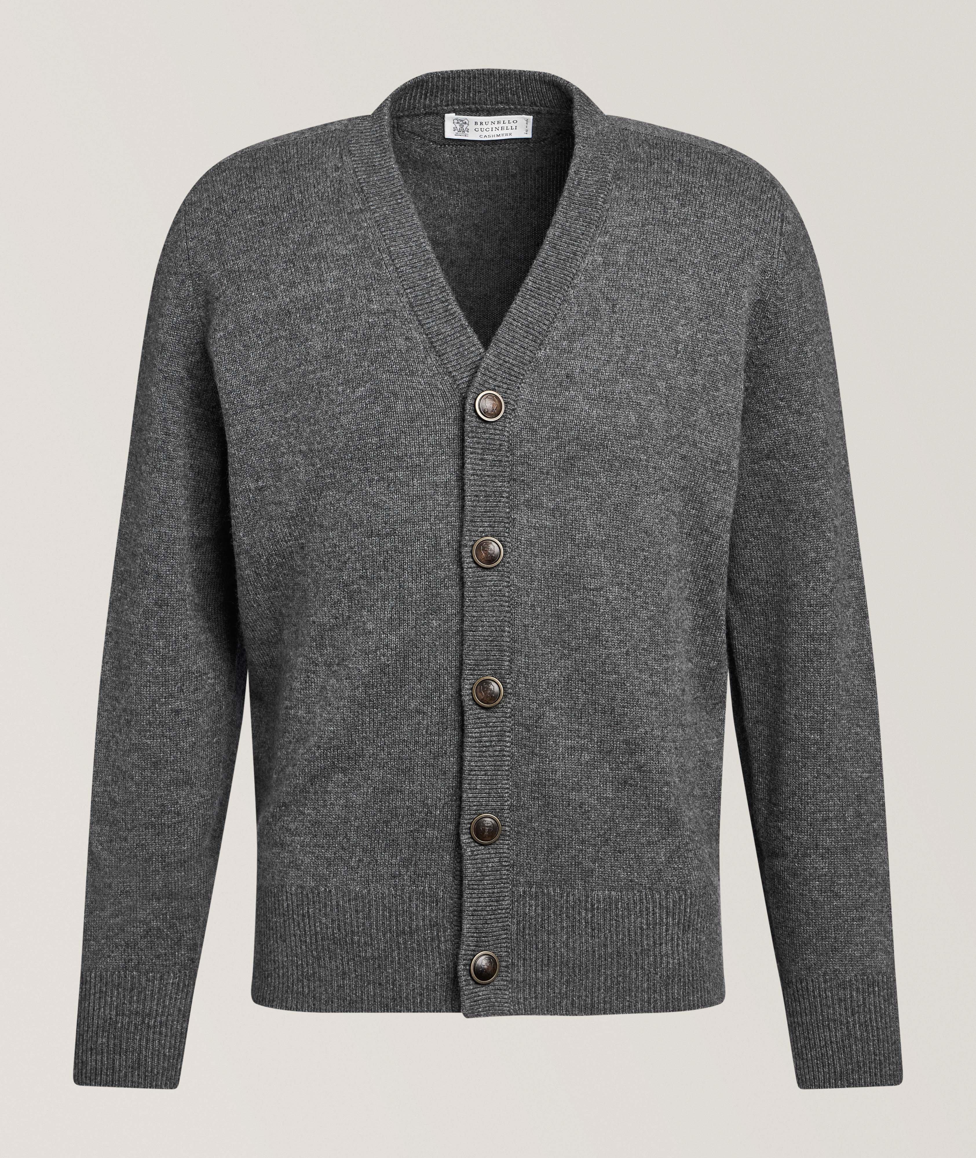 Brunello Cucinelli Elbow Patch Cashmere Cardigan