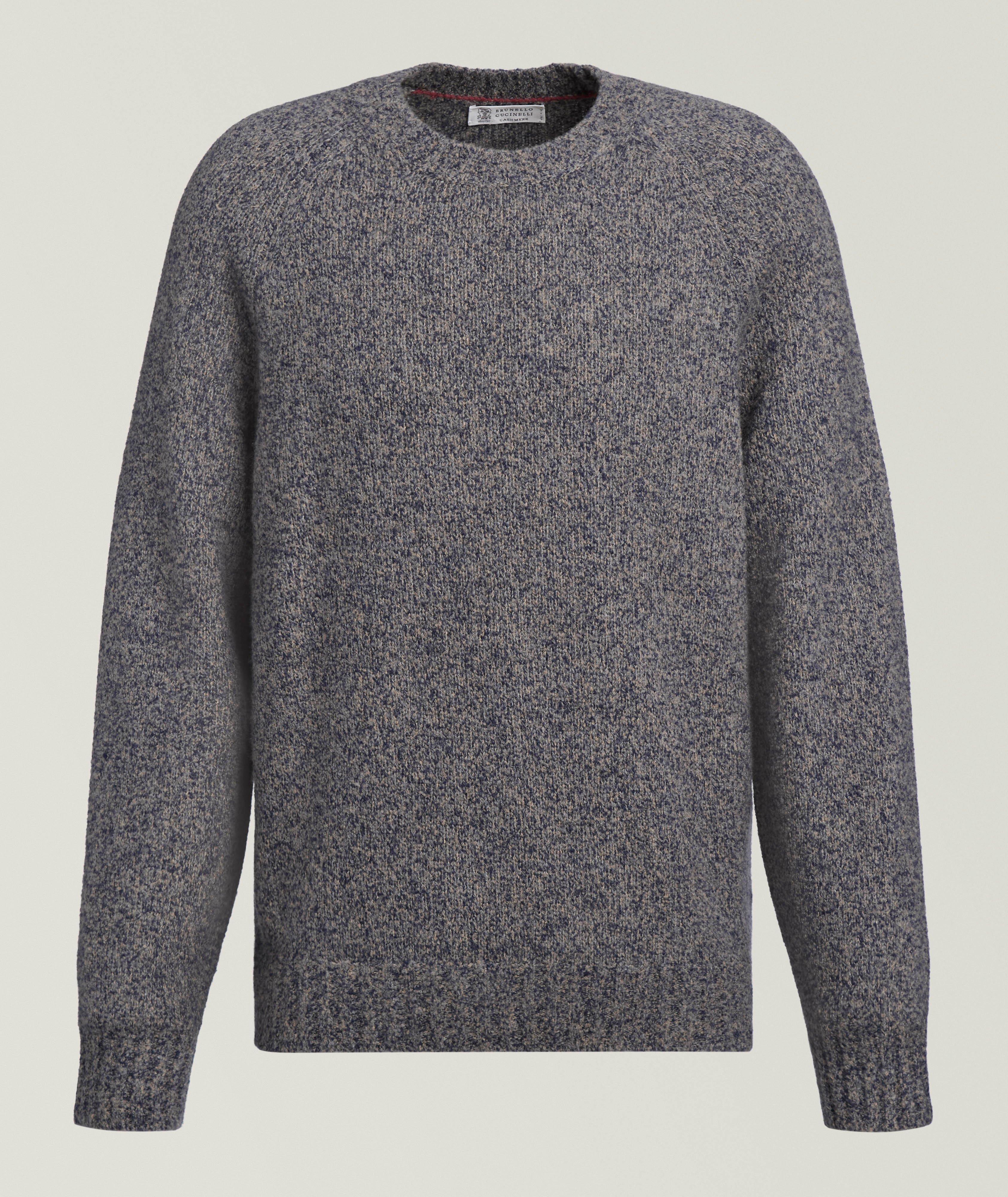 Brunello Cucinelli Mélange Wool-Silk-Cashmere Crewneck Sweater 