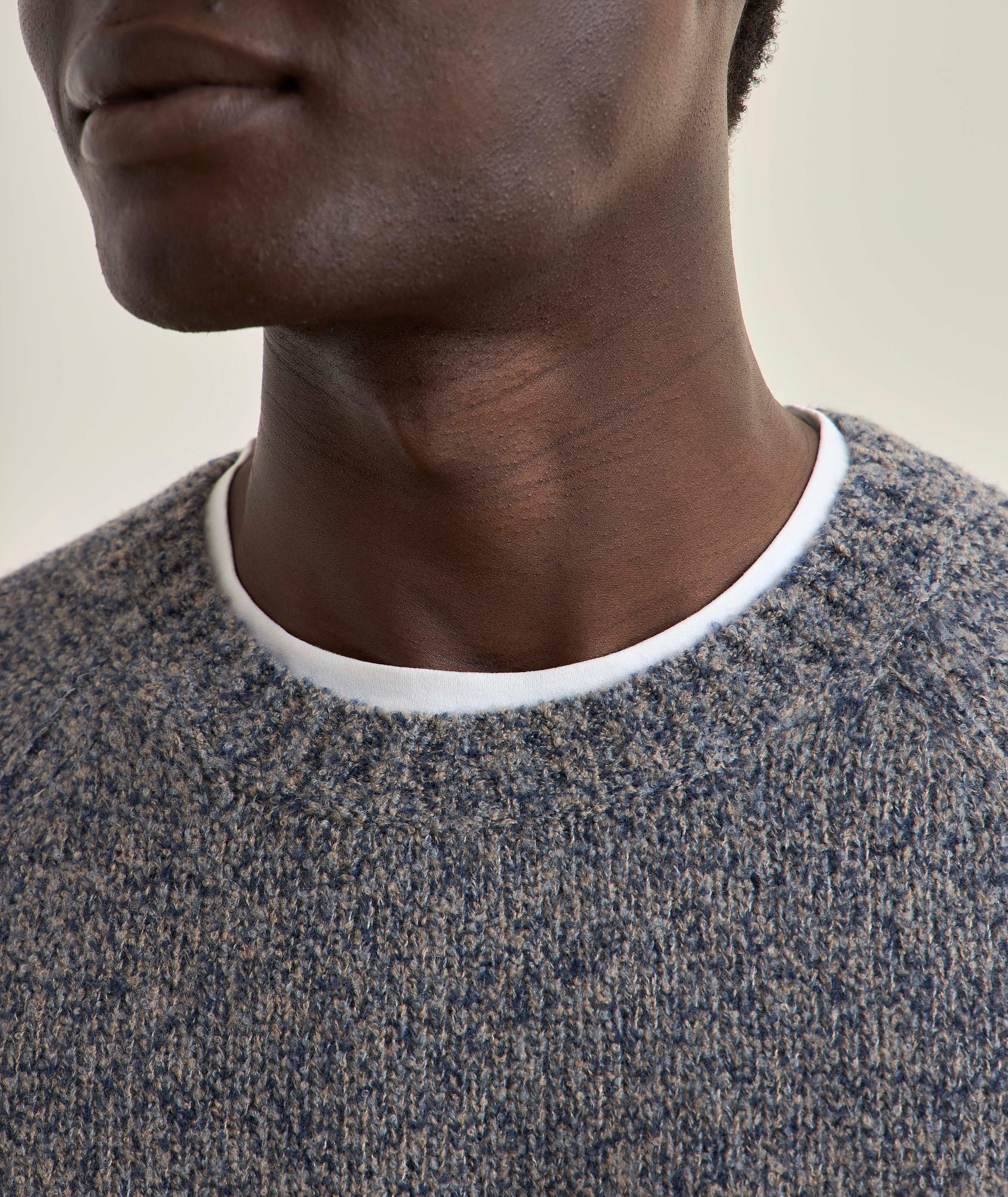 Mélange Wool-Silk-Cashmere Crewneck Sweater  image 3
