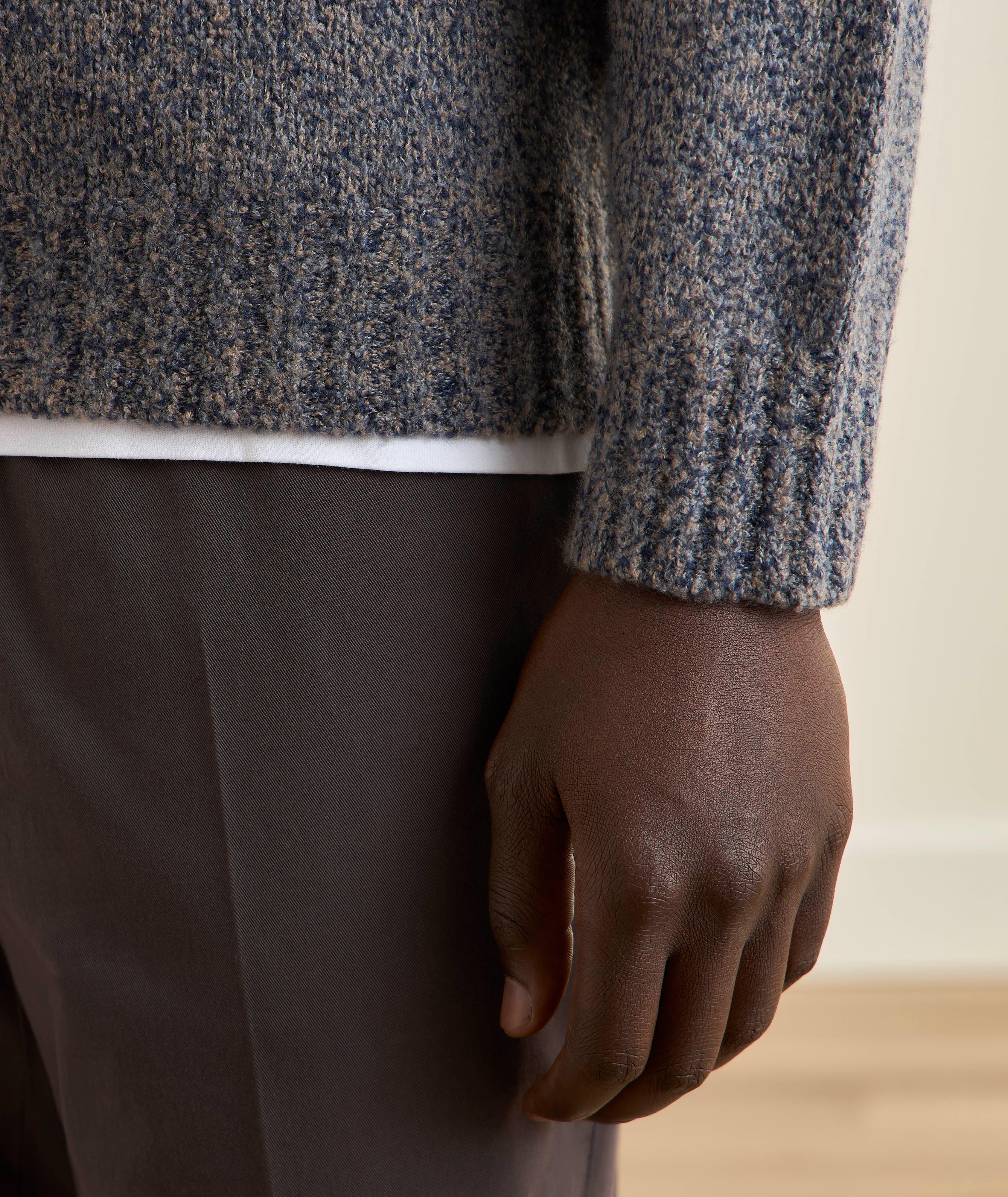 Mélange Wool-Silk-Cashmere Crewneck Sweater  image 4