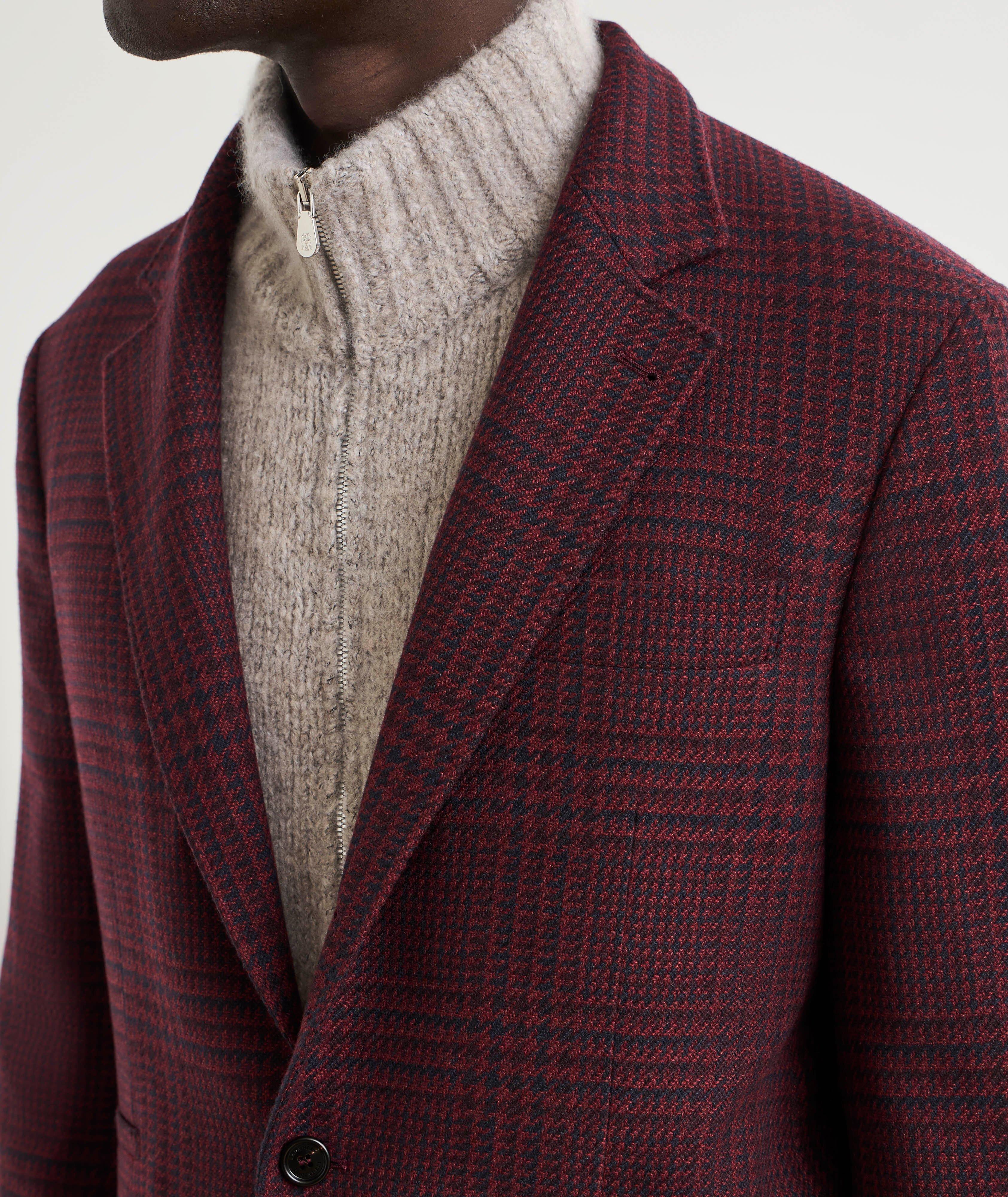 Brunello Cucinelli Glen Check Cashmere Deconstructed Sport Jacket