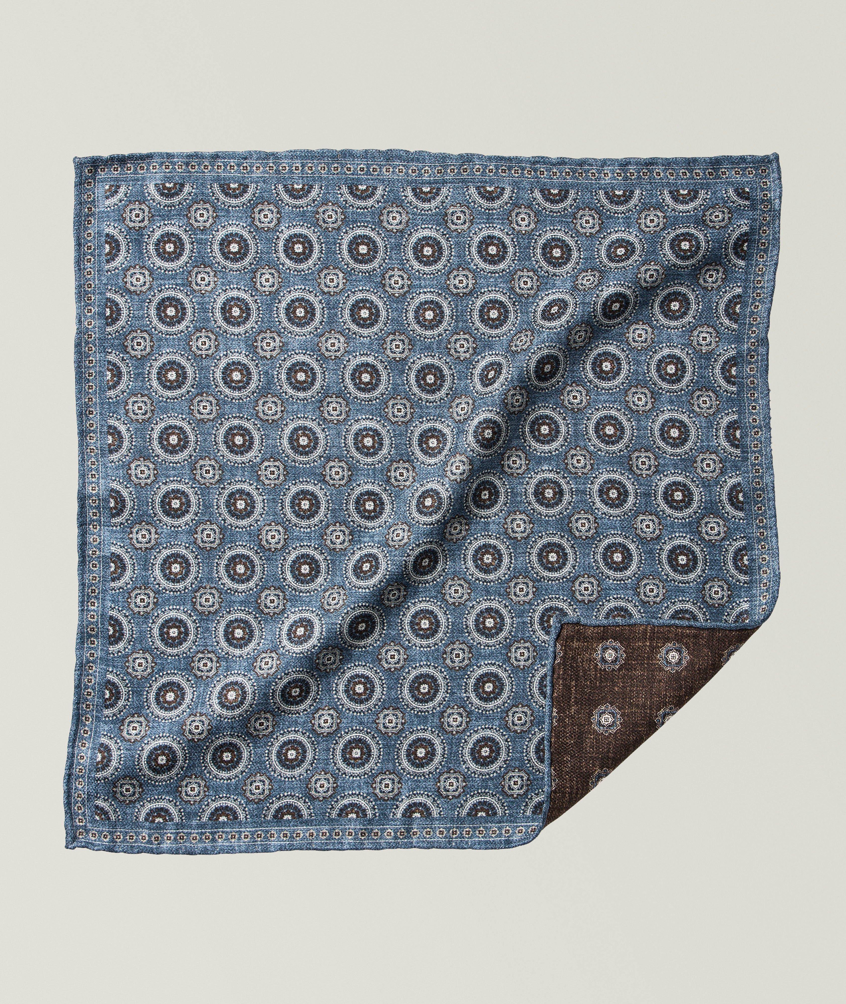 Brunello Cucinelli Medallion Silk Pocket Square