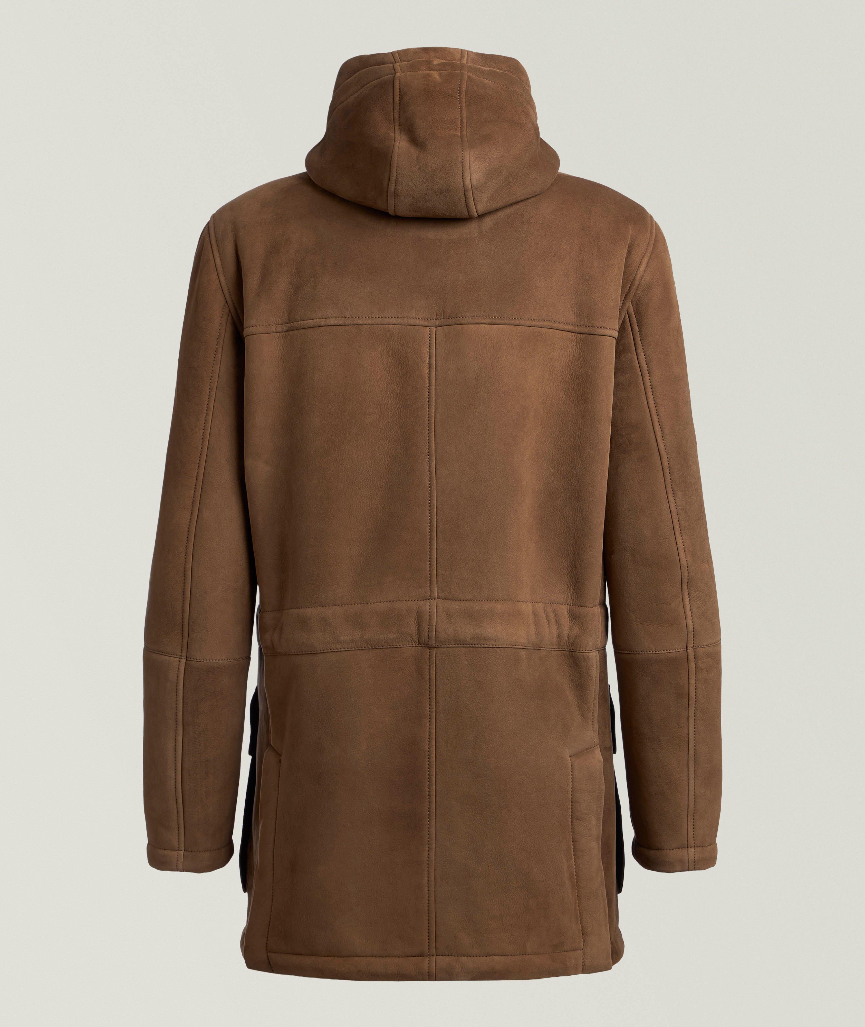 Brunello Cucinelli Lambskin Suede Shearling Fur Parka | Leather