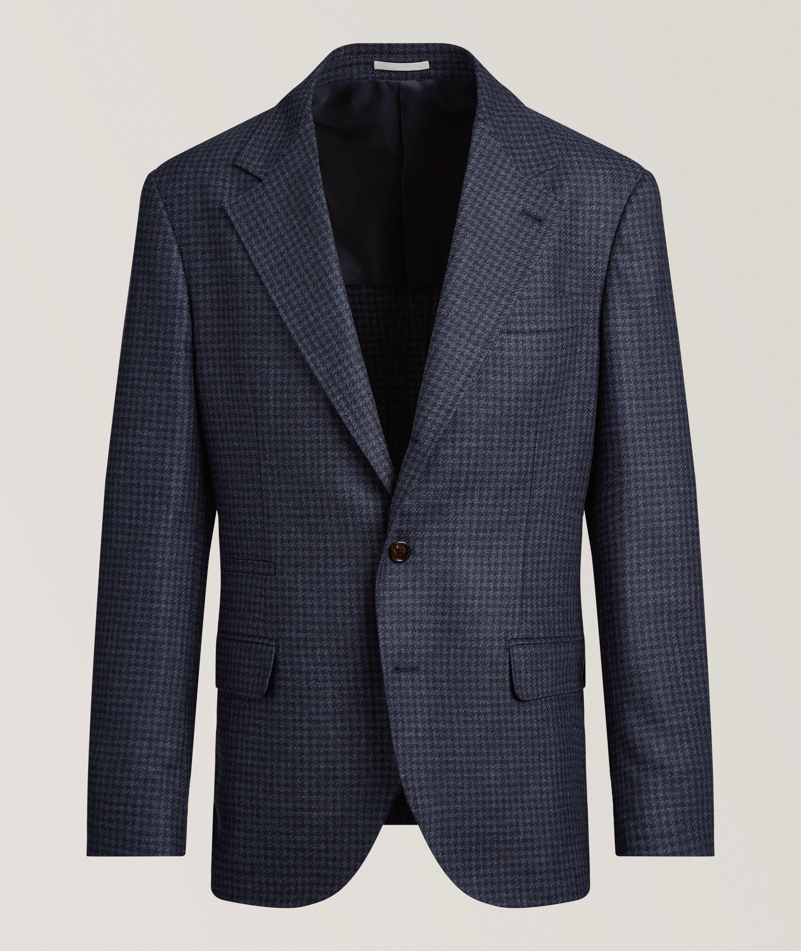 Brunello Cucinelli Veston sport cachemire-laine pied-de-poule