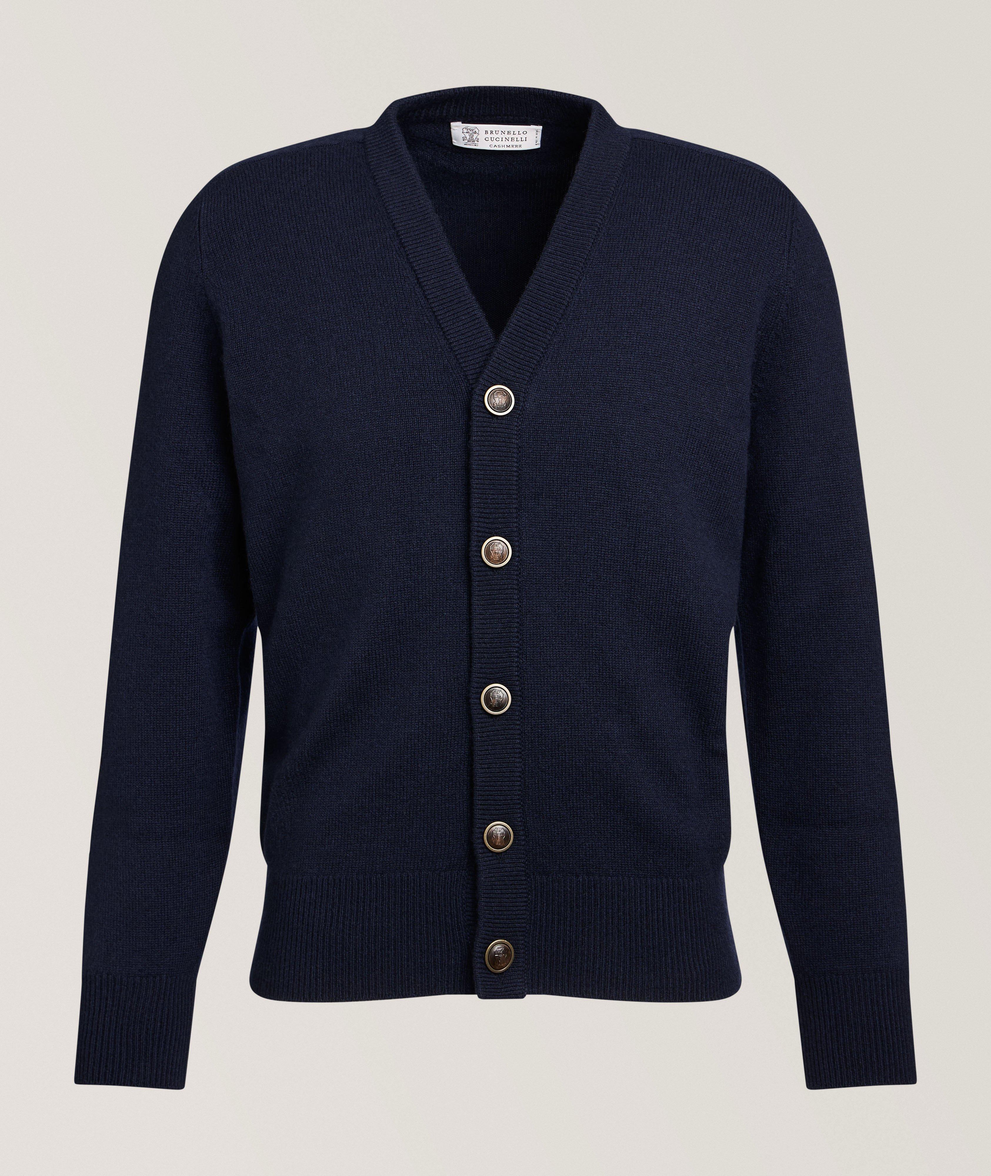 Brunello Cucinelli Elbow Patch Cashmere Cardigan