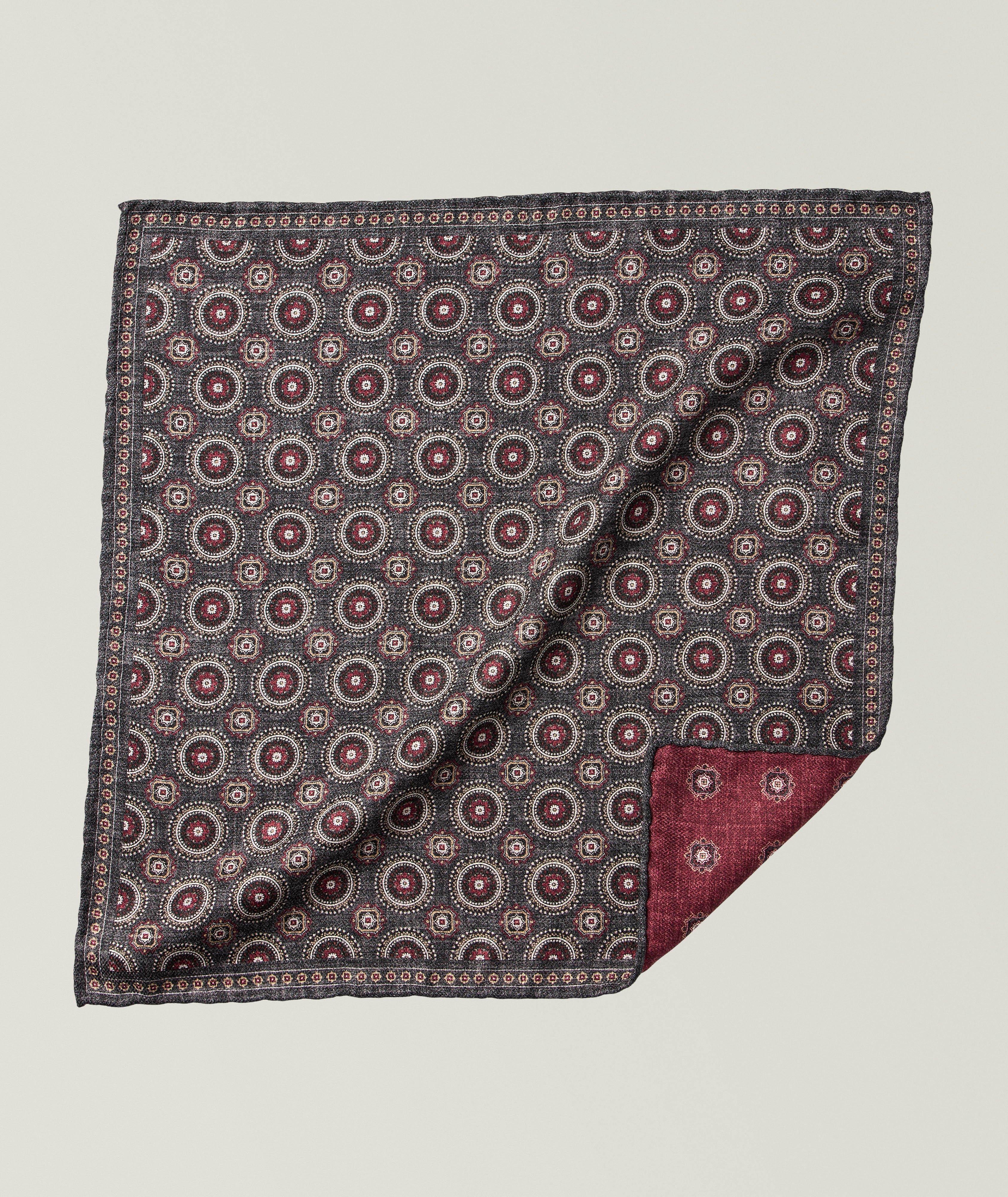 Brunello Cucinelli Medallion Silk Pocket Square