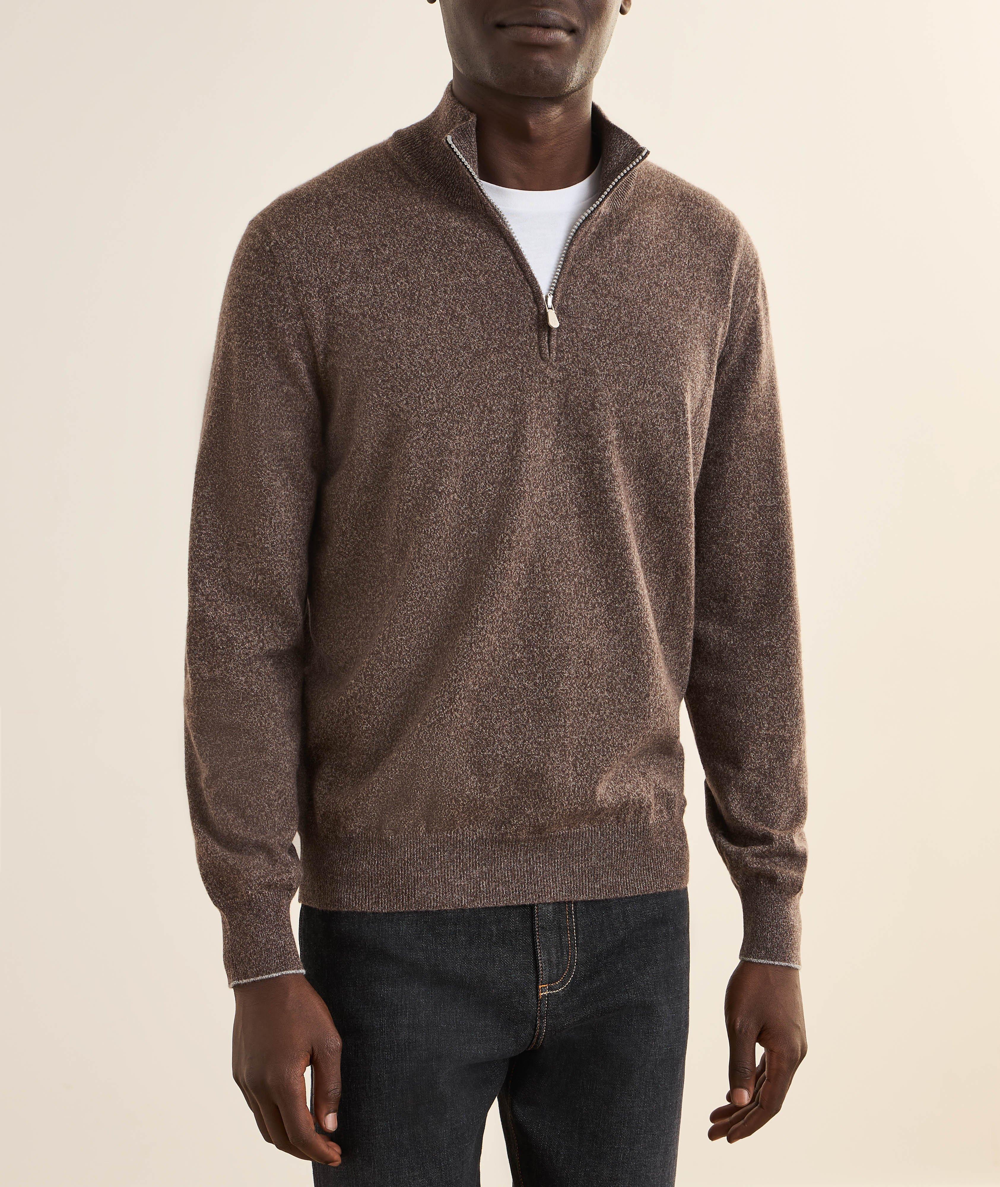Mélange Cashmere Quarter-Zip Sweater image 1