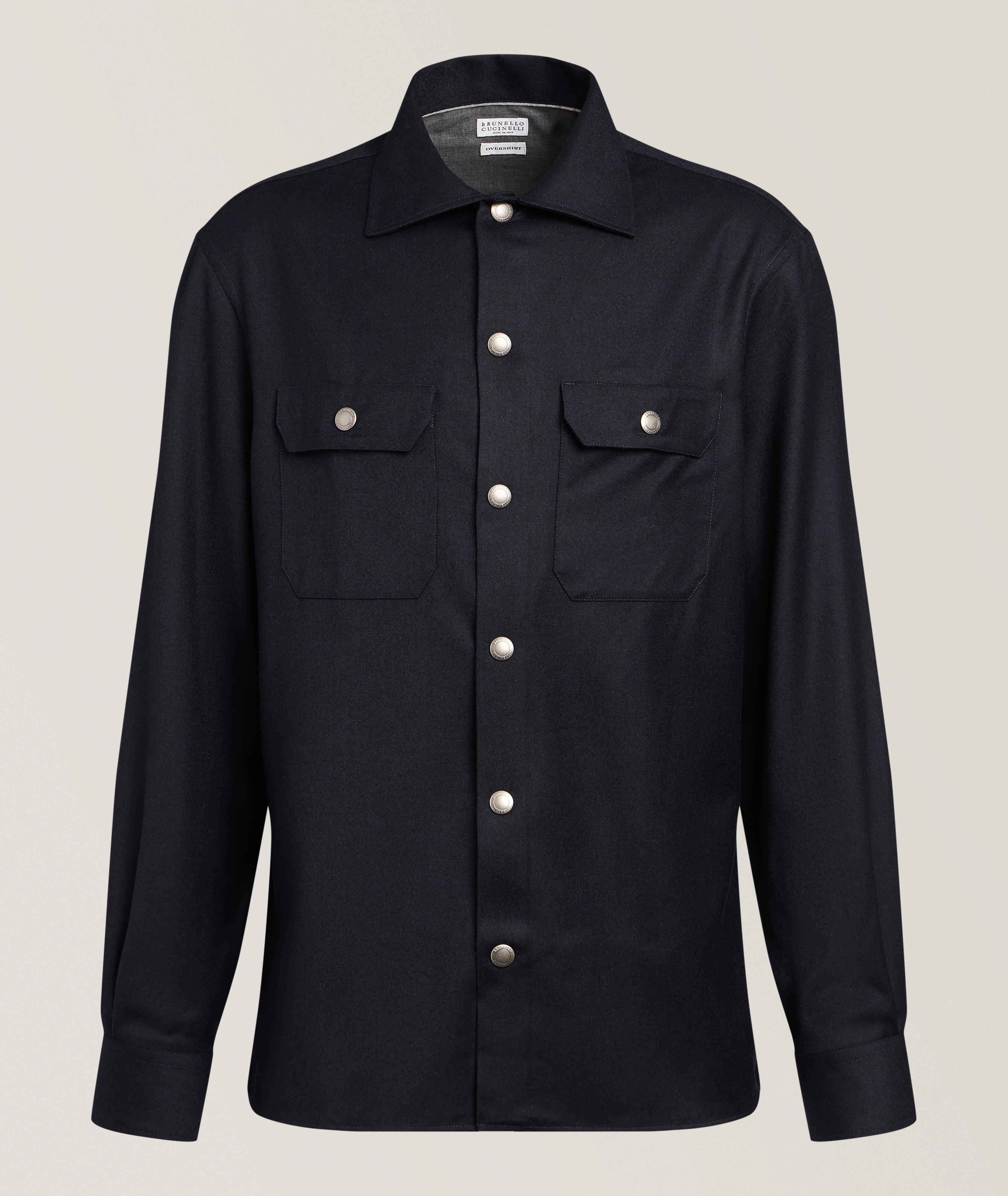 Brunello Cucinelli Virgin Wool Snap Overshirt