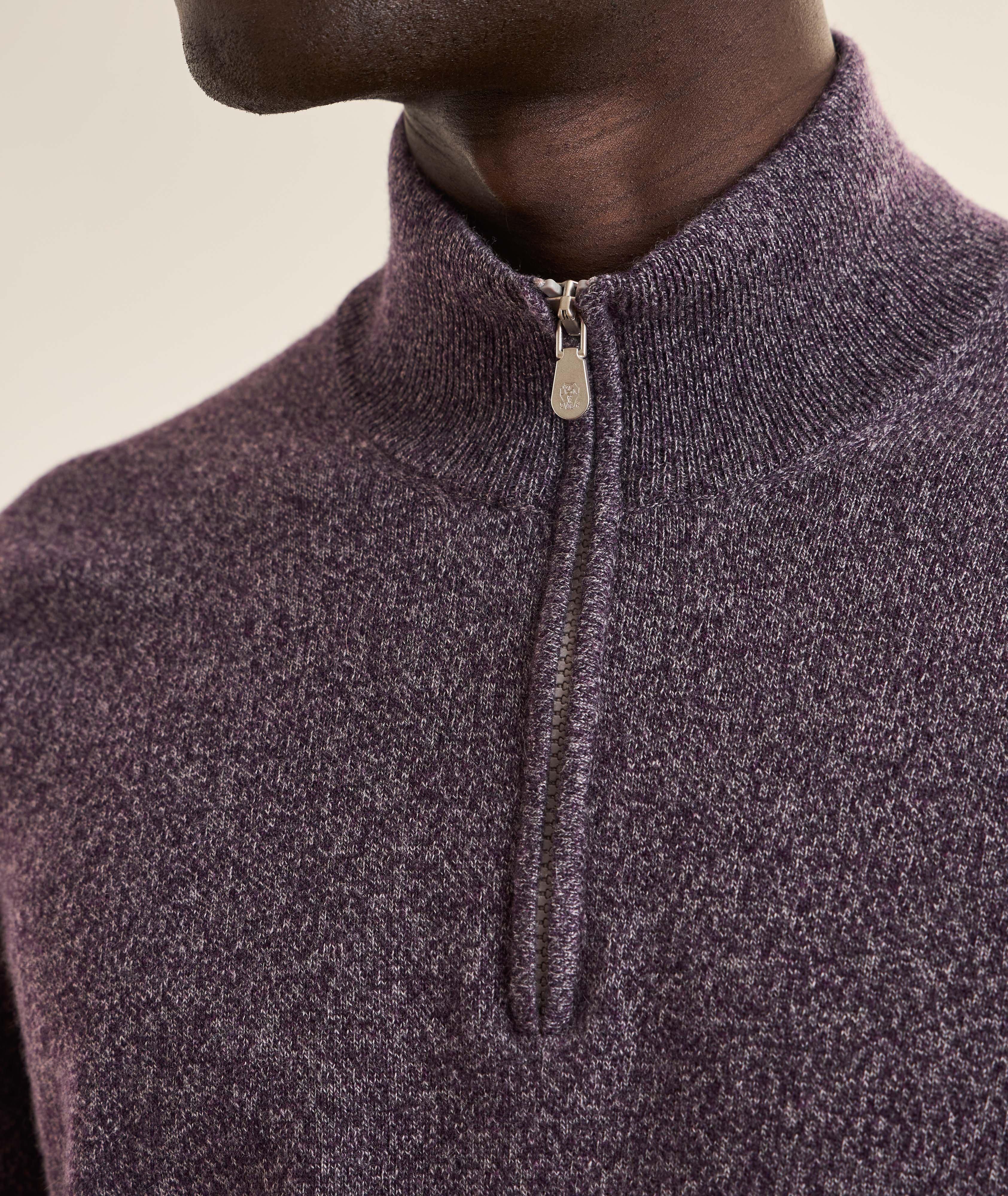 Mélange Cashmere Quarter-Zip Sweater image 3