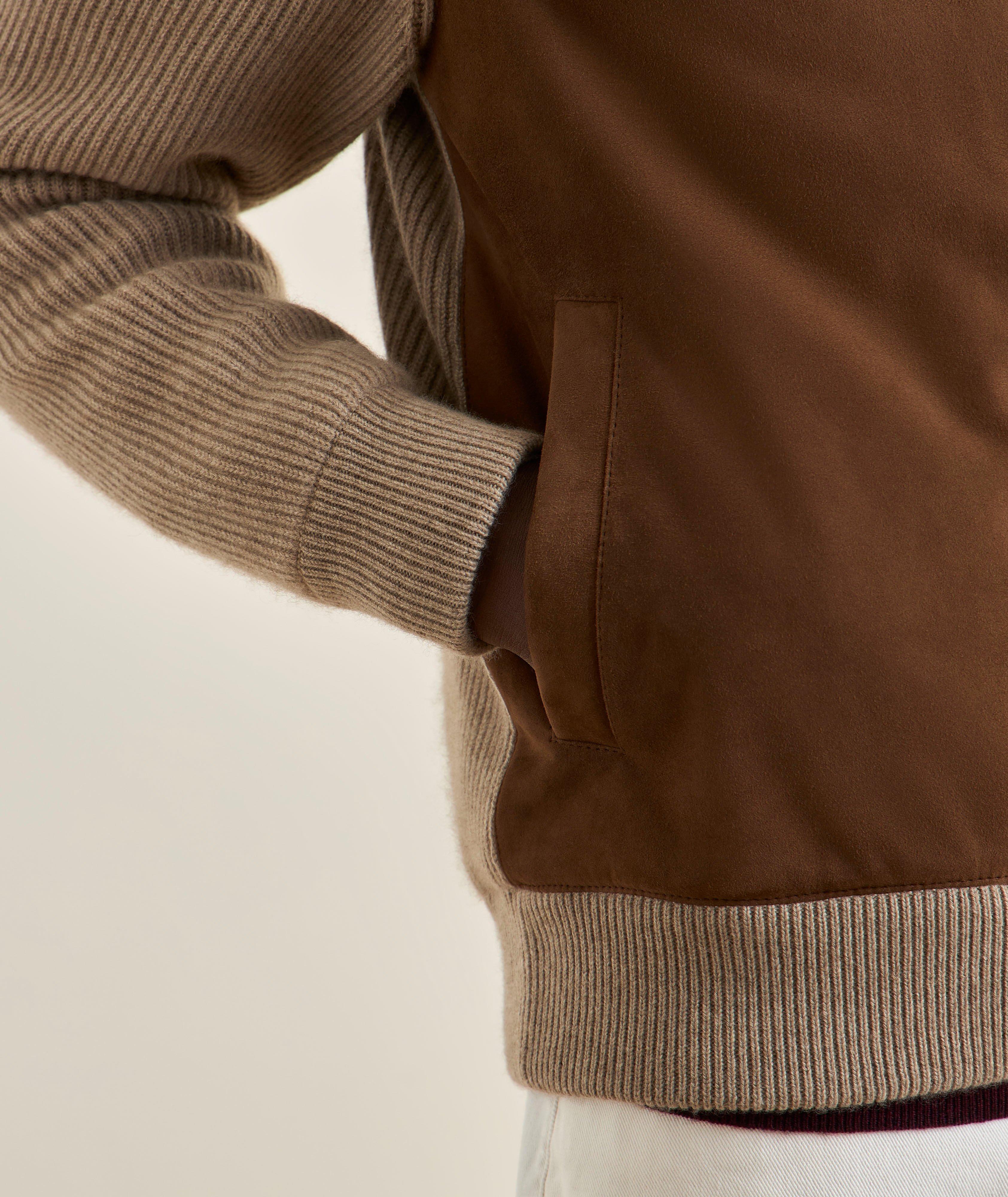 Suede & Cashmere Knit Hybrid Jacket image 4