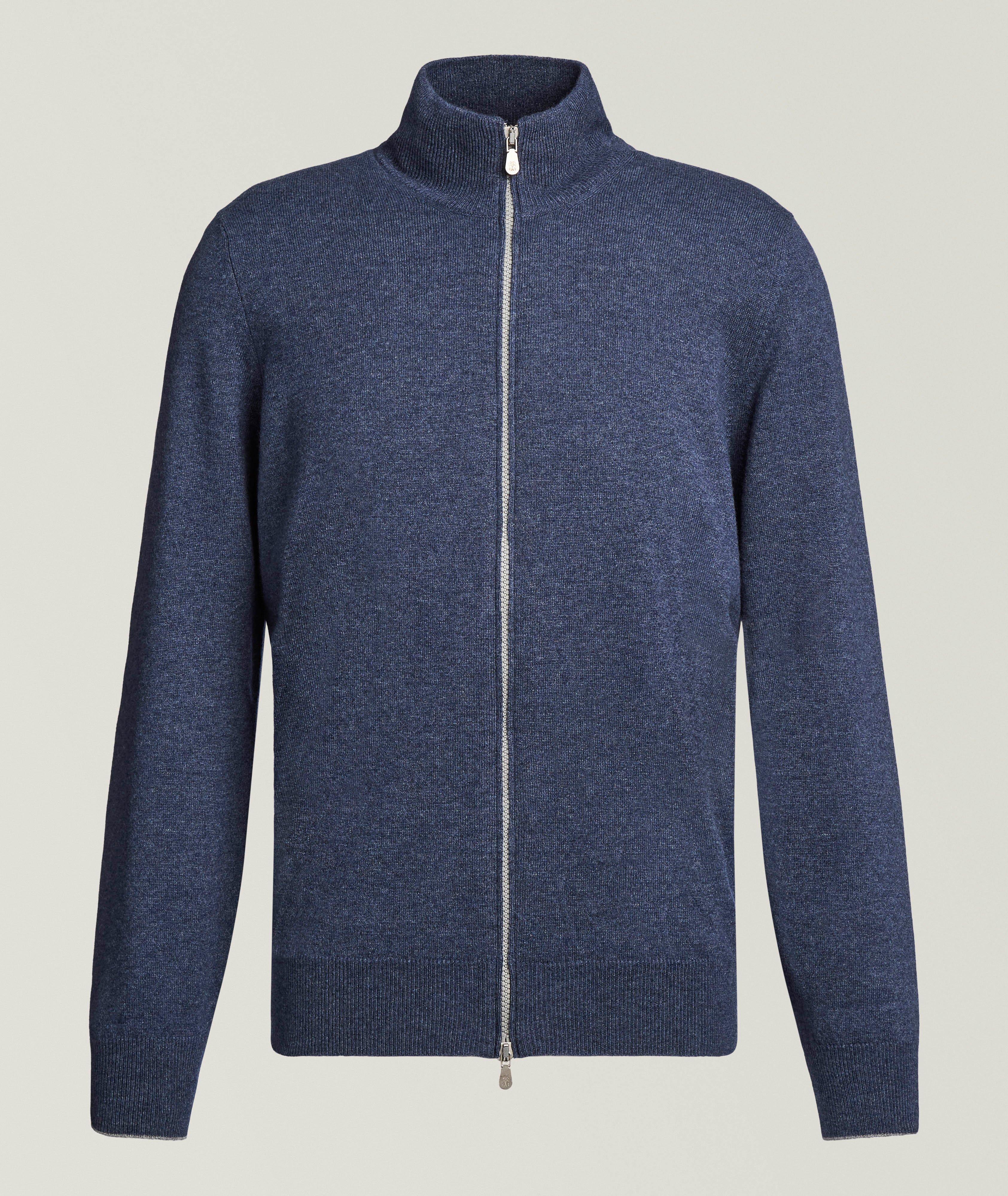 Brunello Cucinelli Mélange Cashmere Full-Zip Sweater