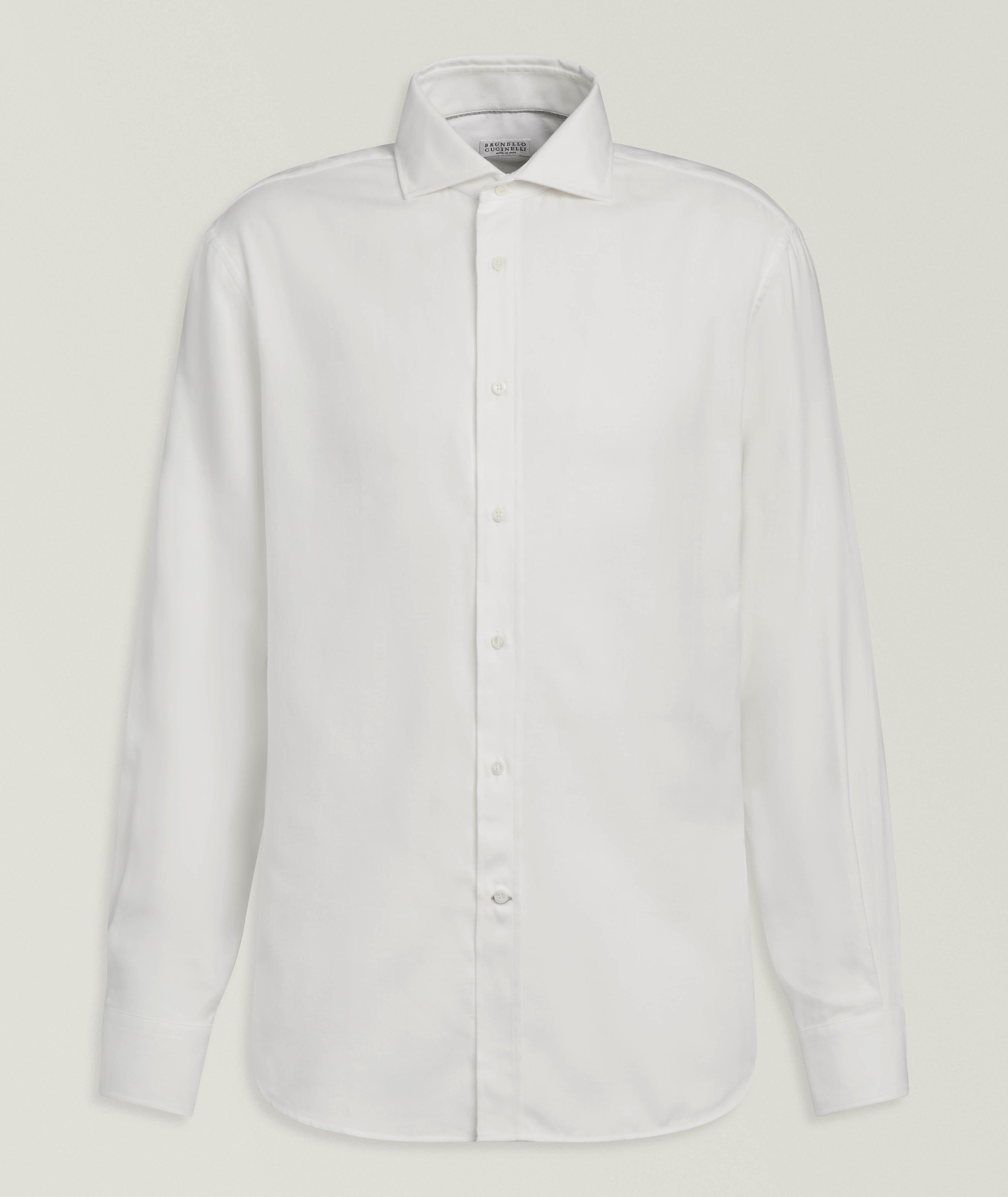 Brunello Cucinelli Easy-Fit Herringbone Brushed Flannel Shirt