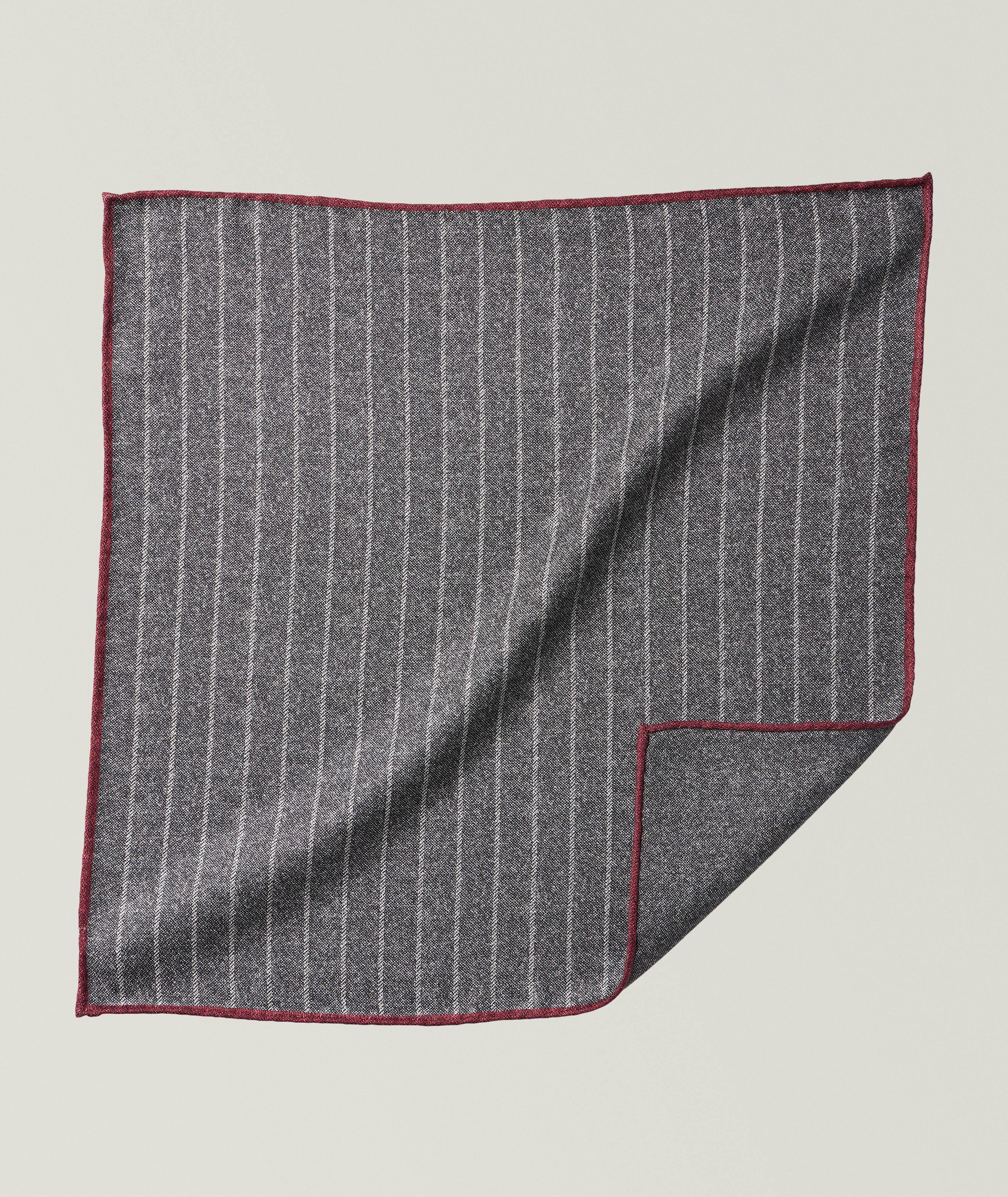 Brunello Cucinelli Striped Silk Pocket Square