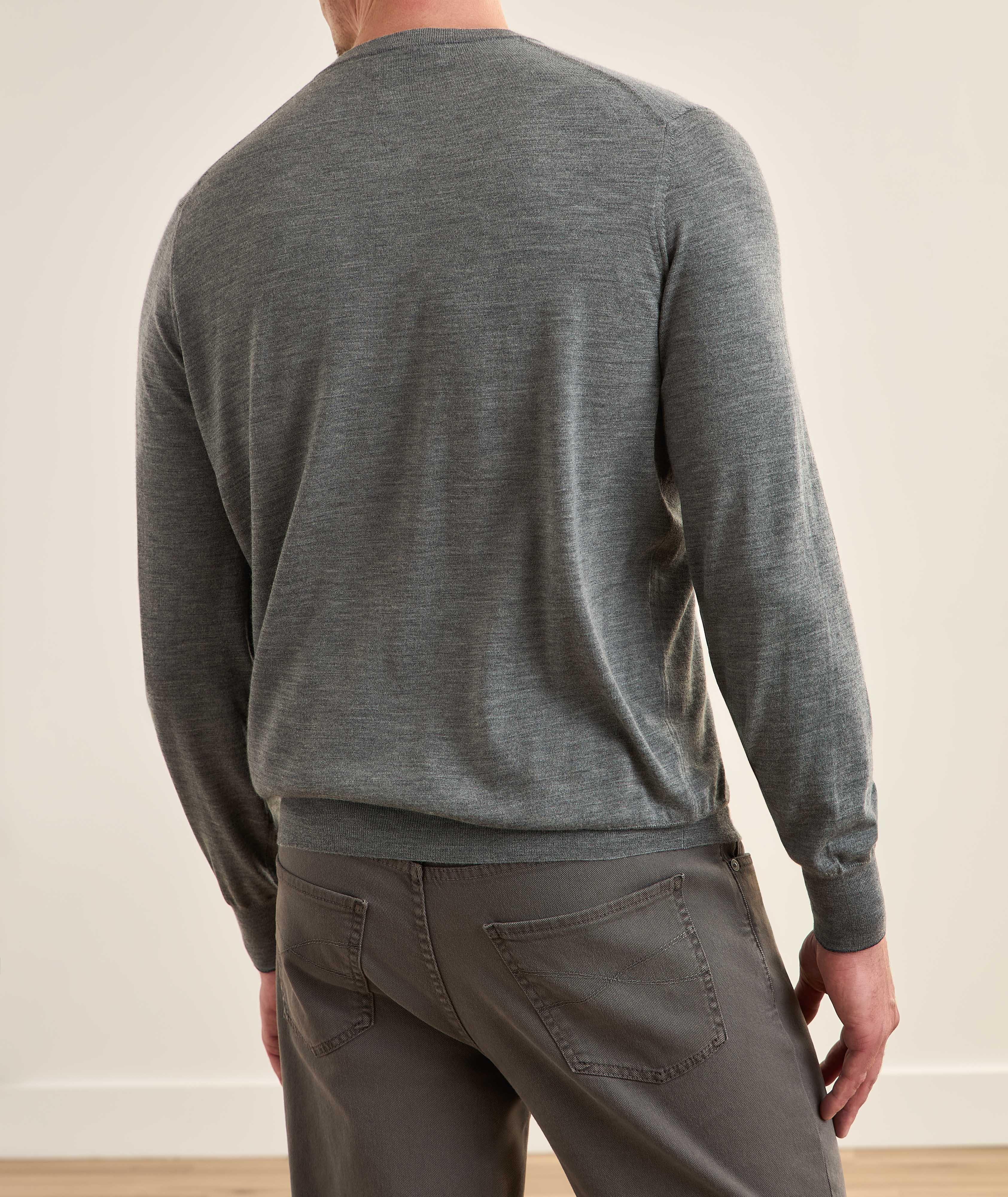 Fine Gauge Wool-Cashmere V-Neck Sweater image 2