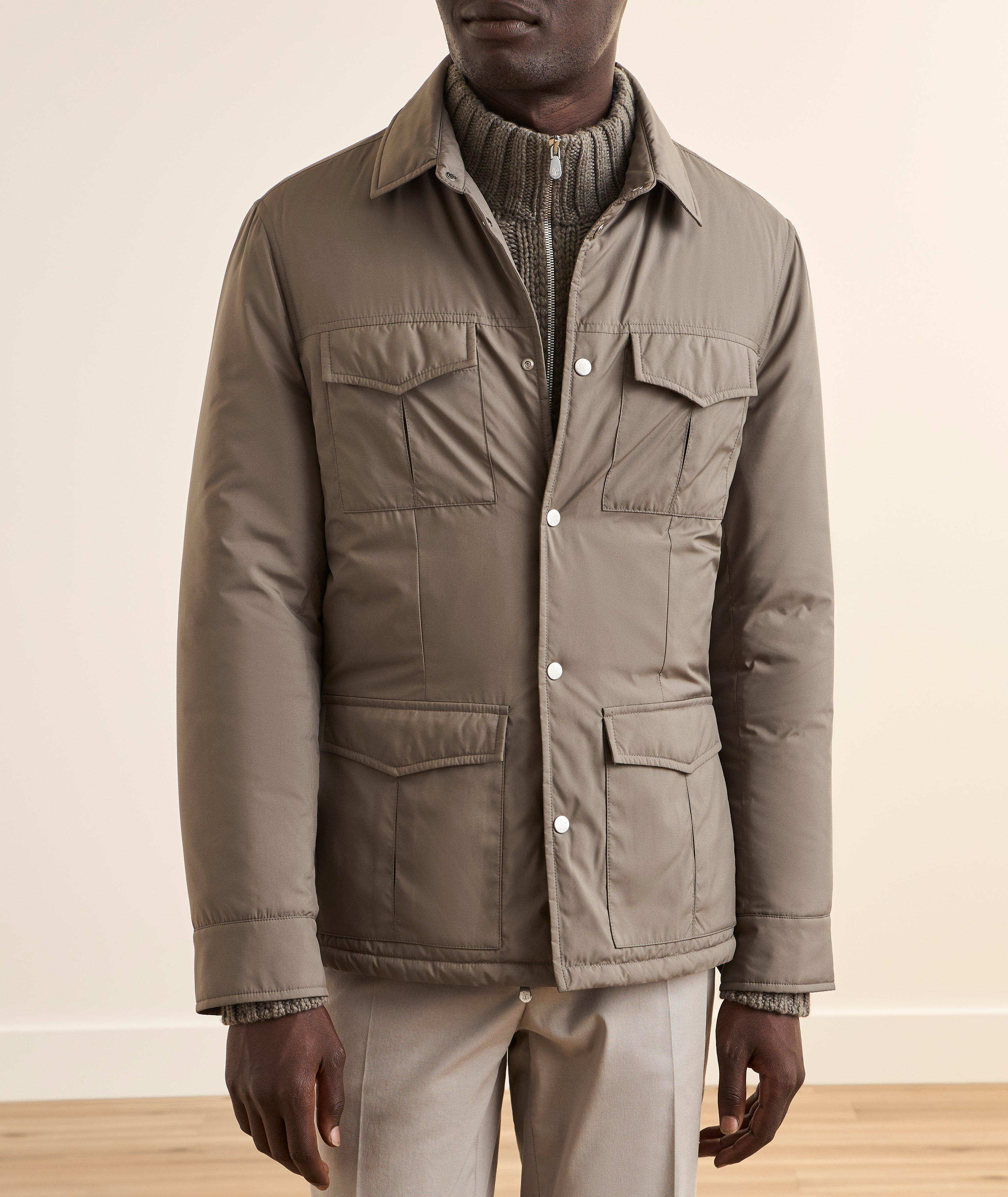 Brunello Cucinelli Four-Pocket Padded Safari Jacket | Coats