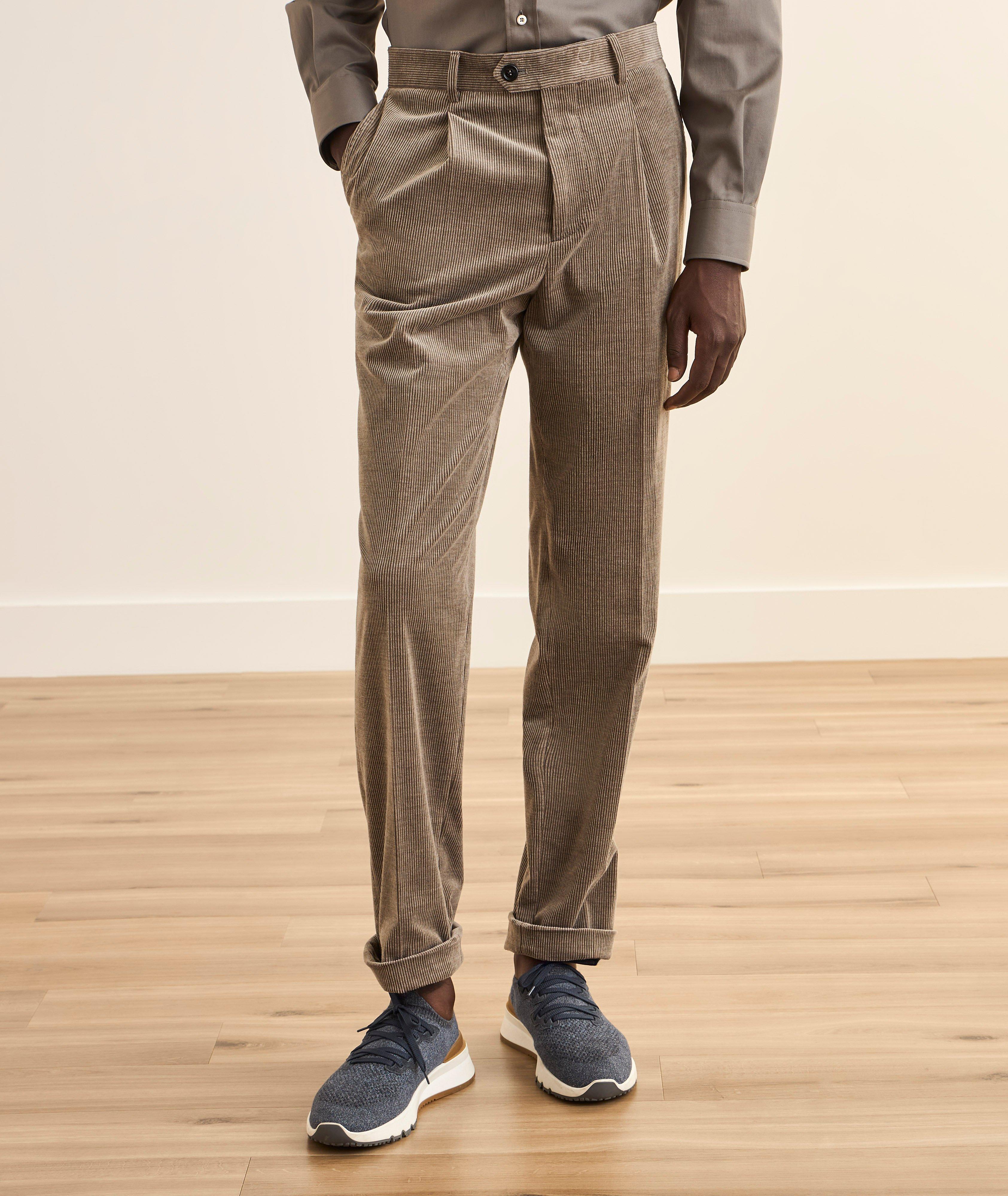 Brunello Cucinelli Pleated Corduroy Suit Pants | Dress Pants
