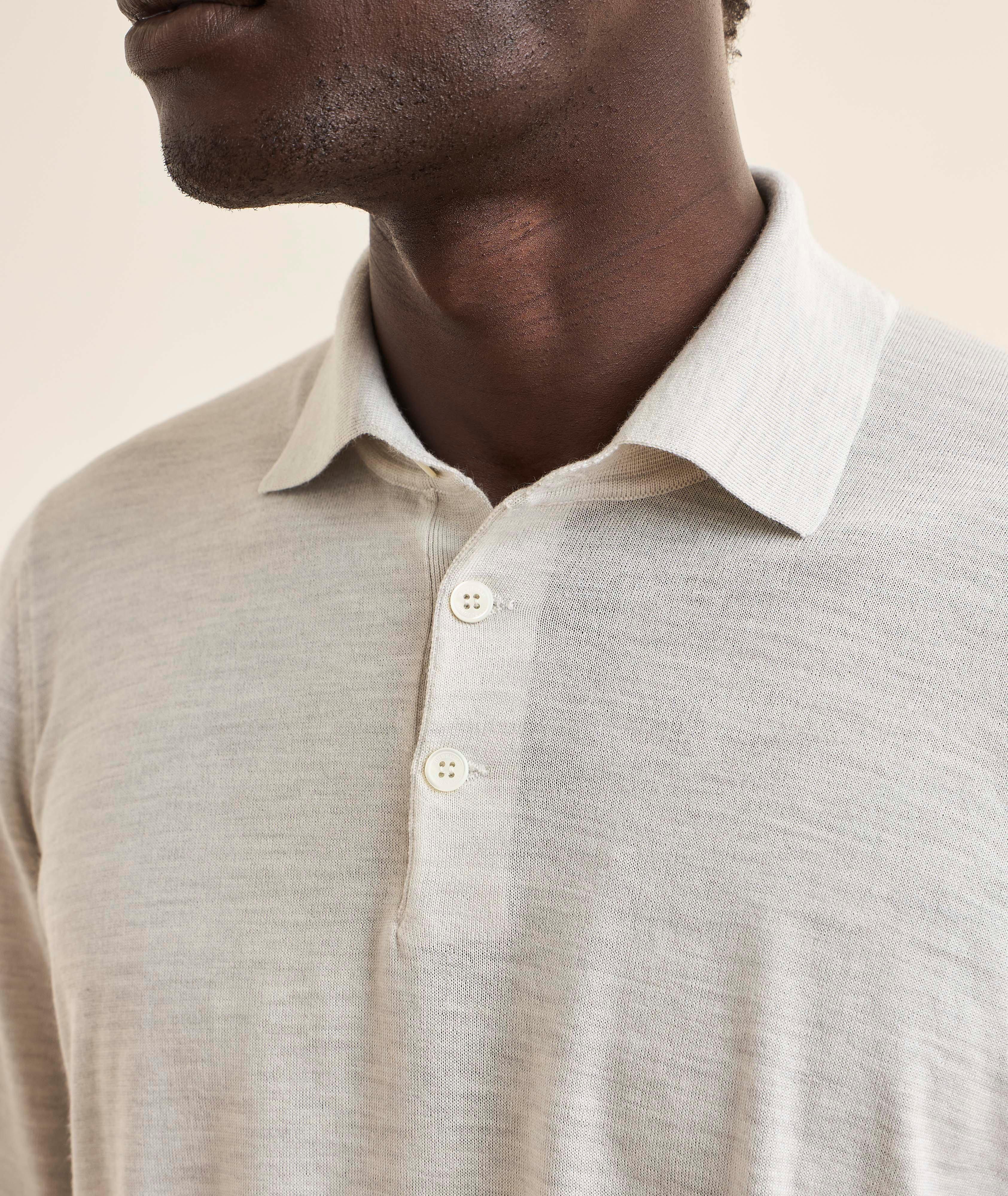 Fine Gauge Wool-Cashmere Knitted Polo  image 3