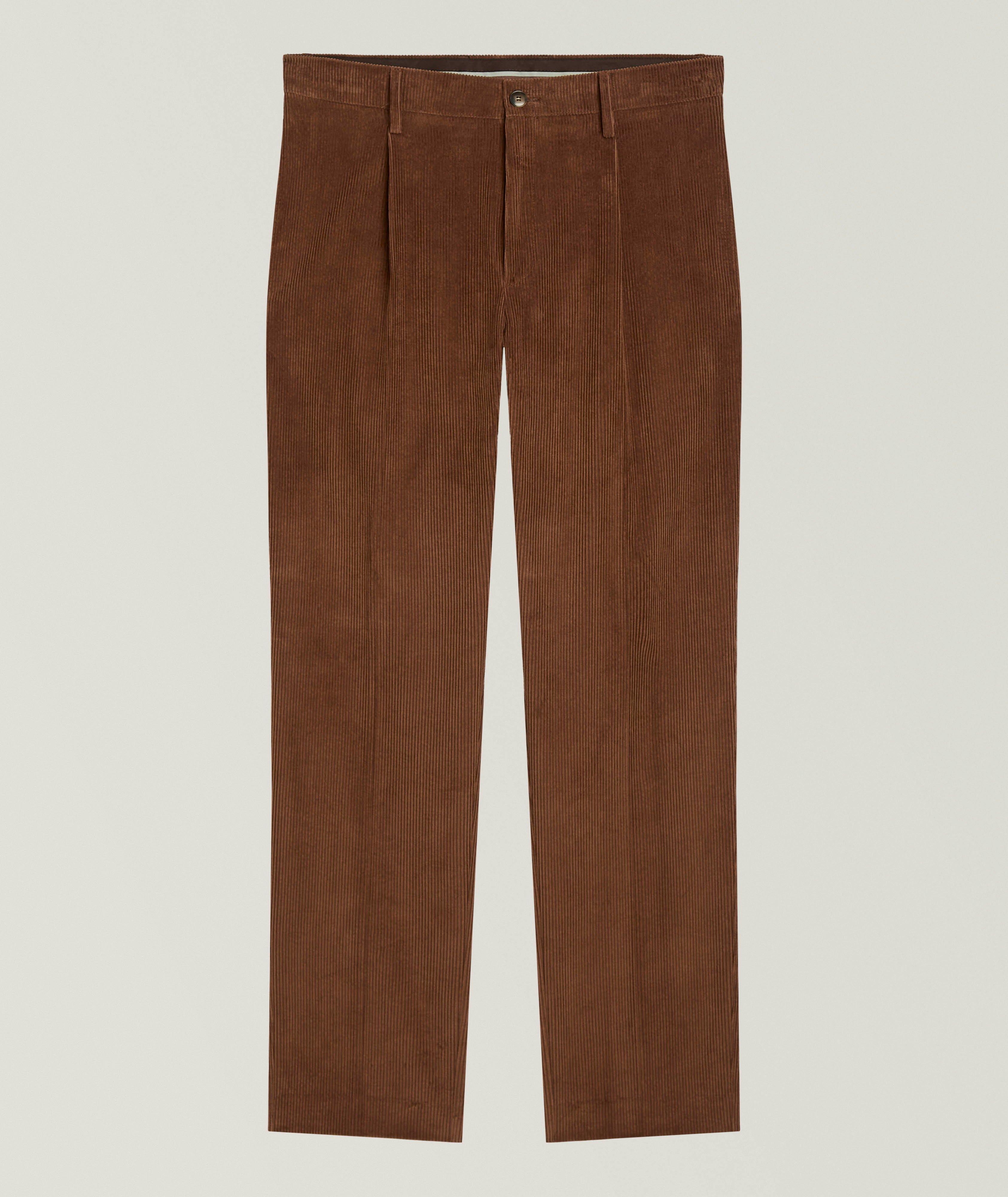 Canali Pleated Cotton Corduroy Pants