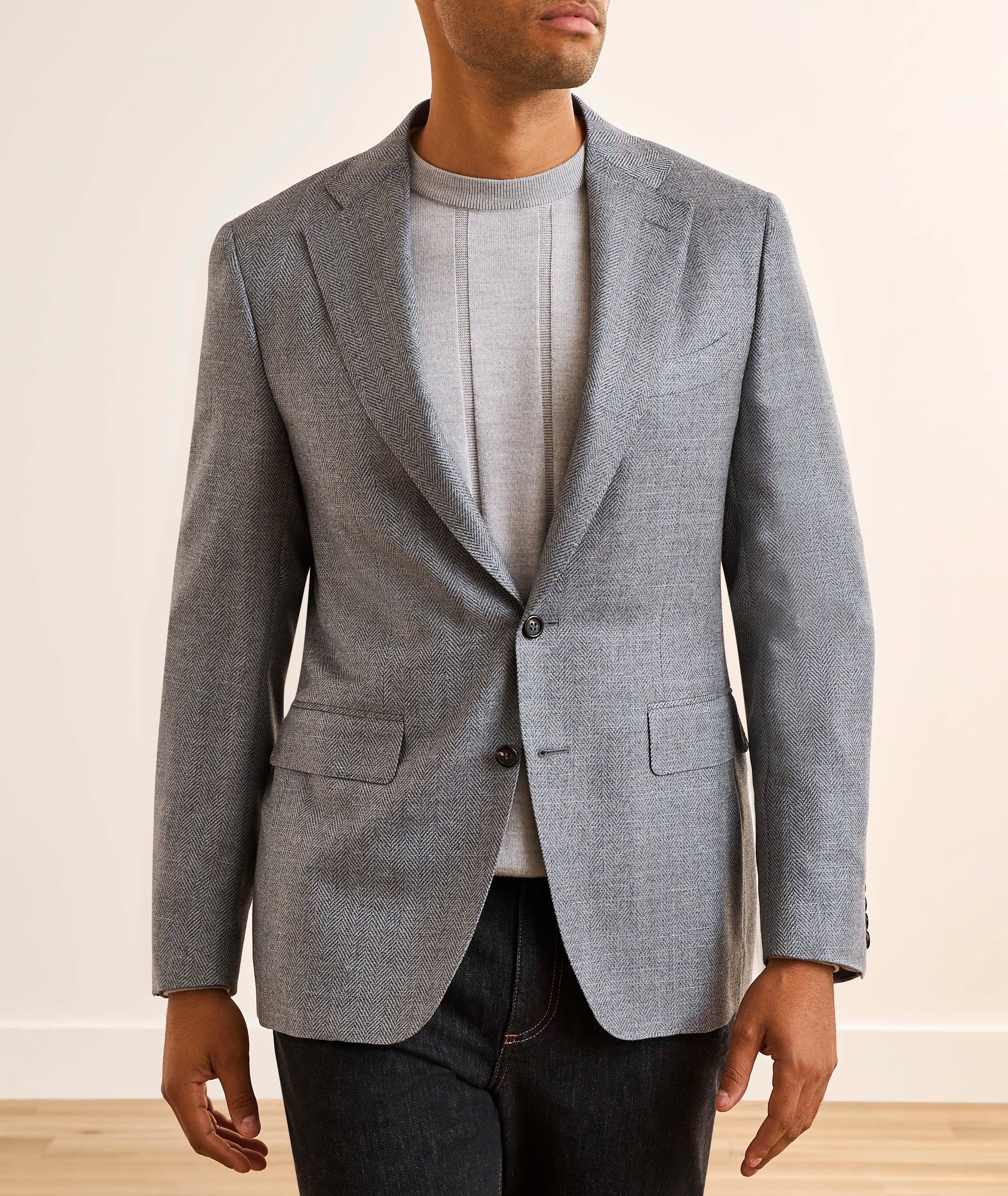 Capri Herringbone Wool-Blend Sport Jacket  image 1