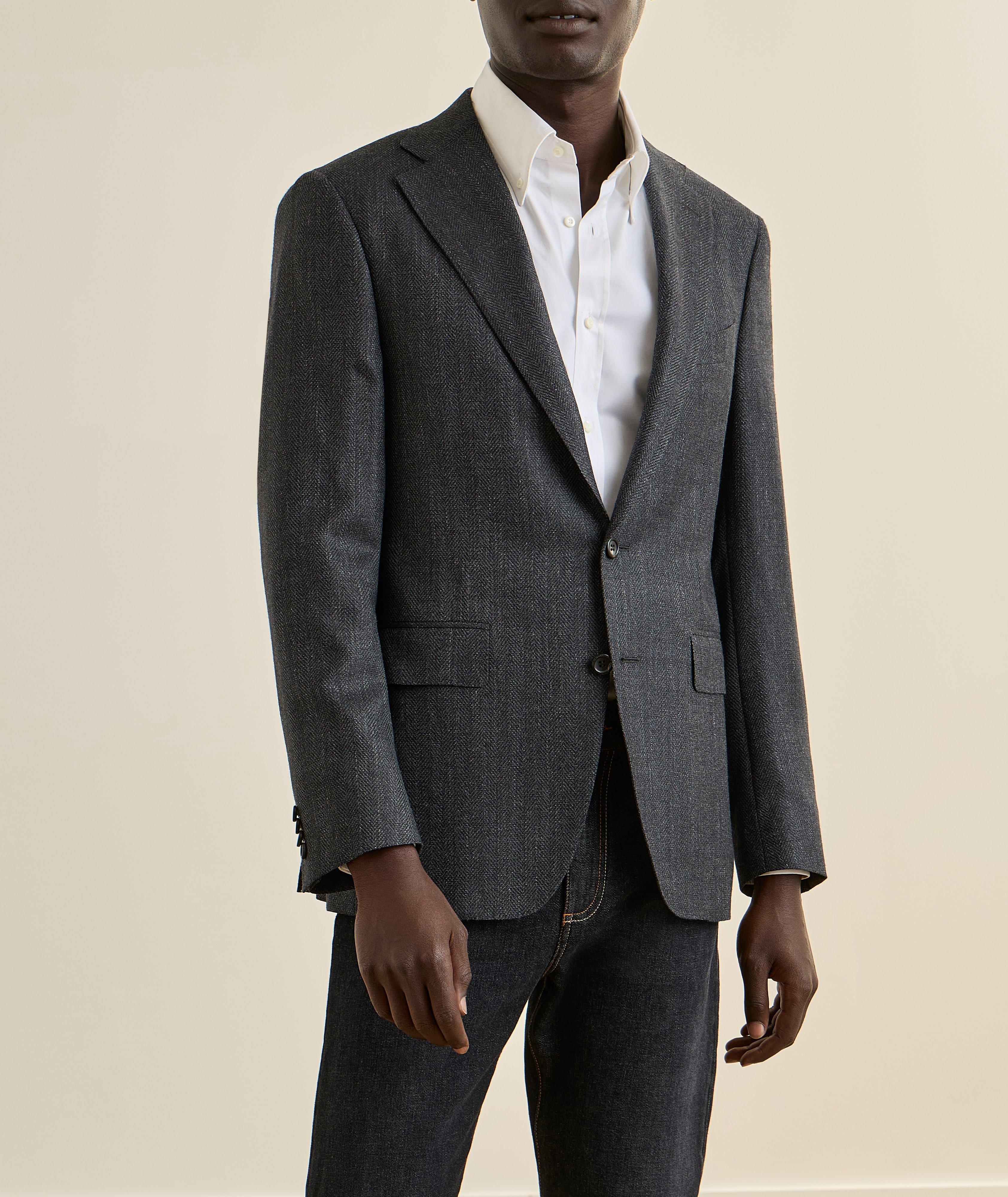 Capri Herringbone Wool-Blend Sport Jacket  image 1