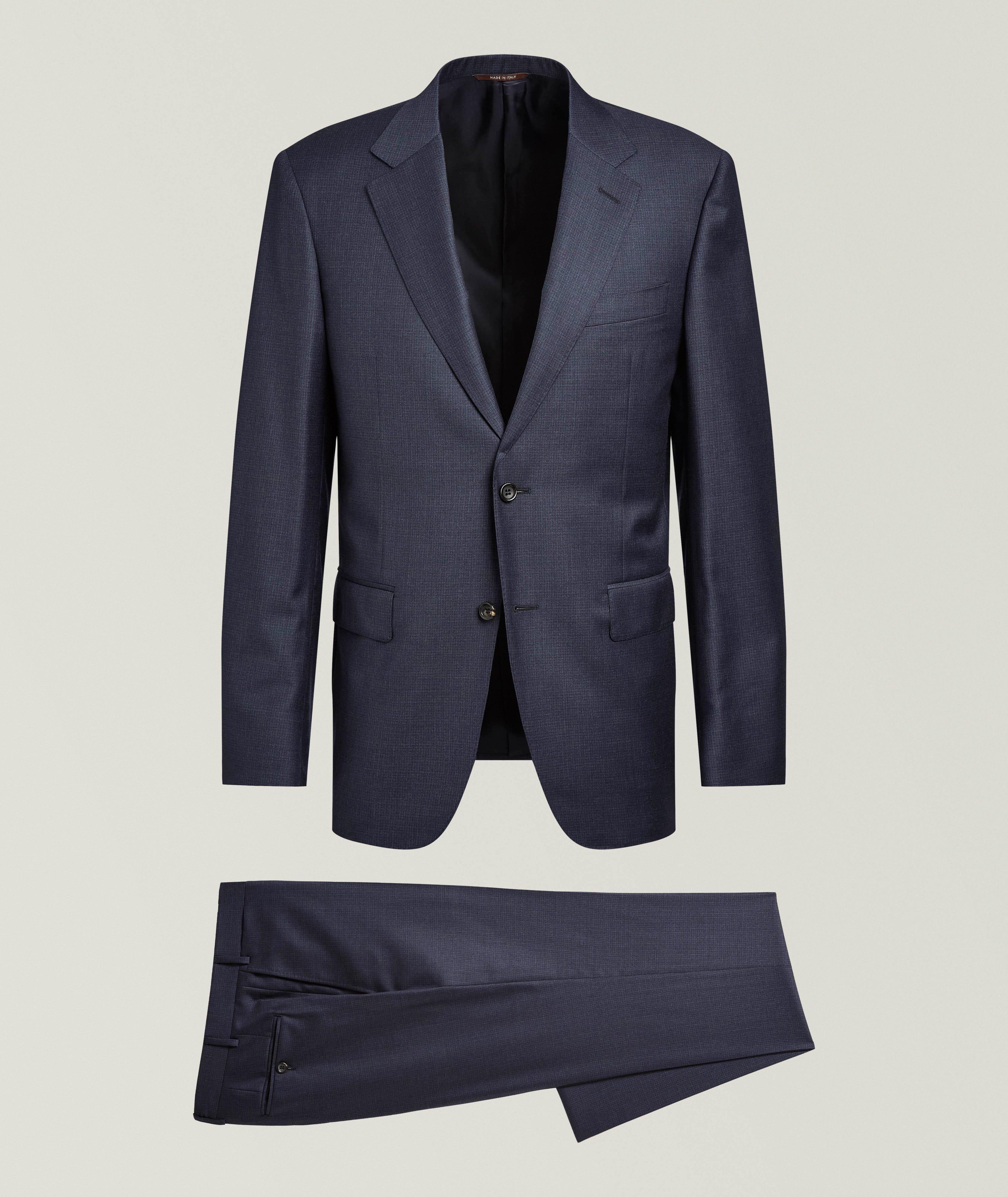 Canali Contemporary Mini-Check Wool Suit