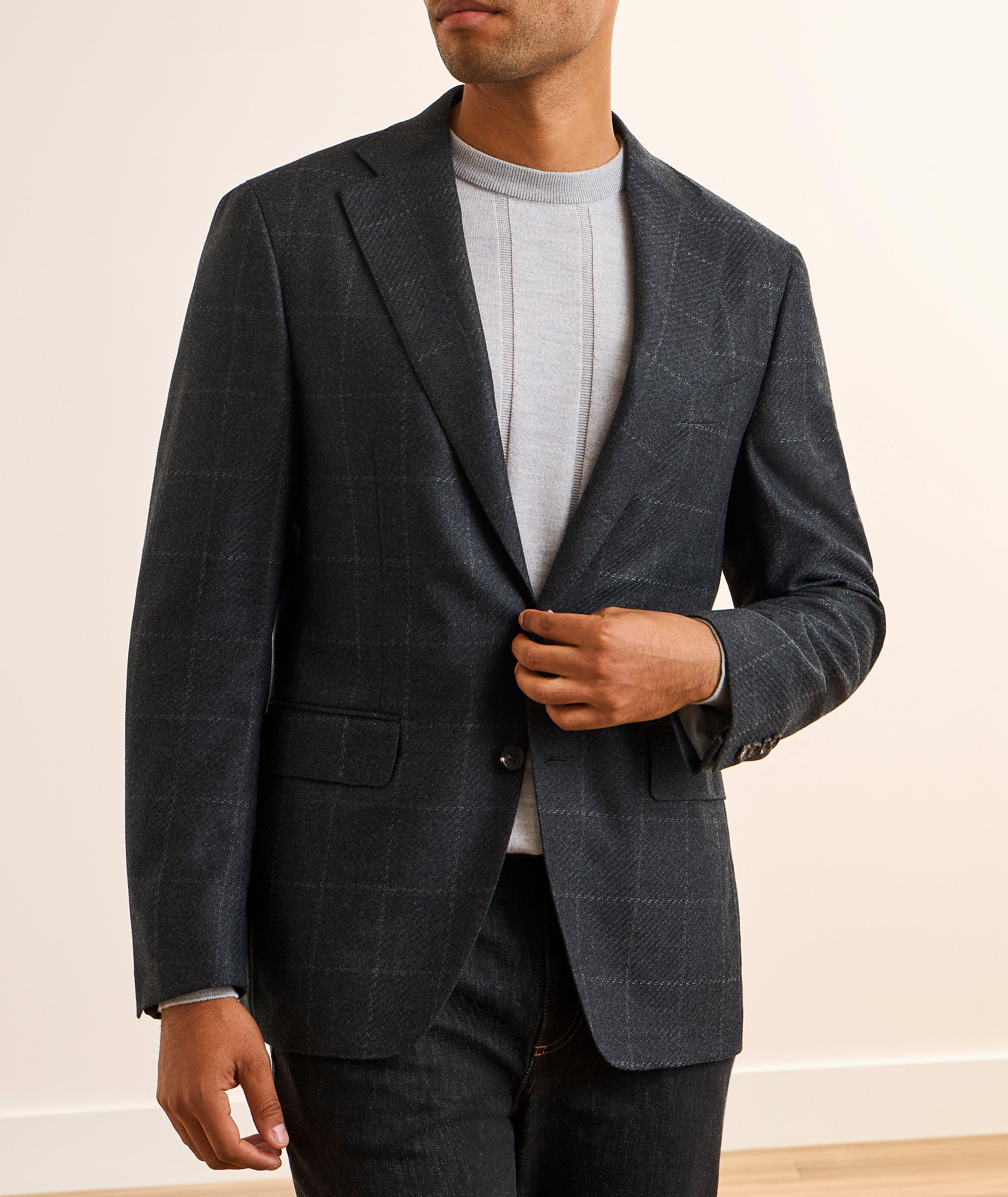 Canali Capri Wool Windowpane Sport Jacket | Sport Jackets | Harry