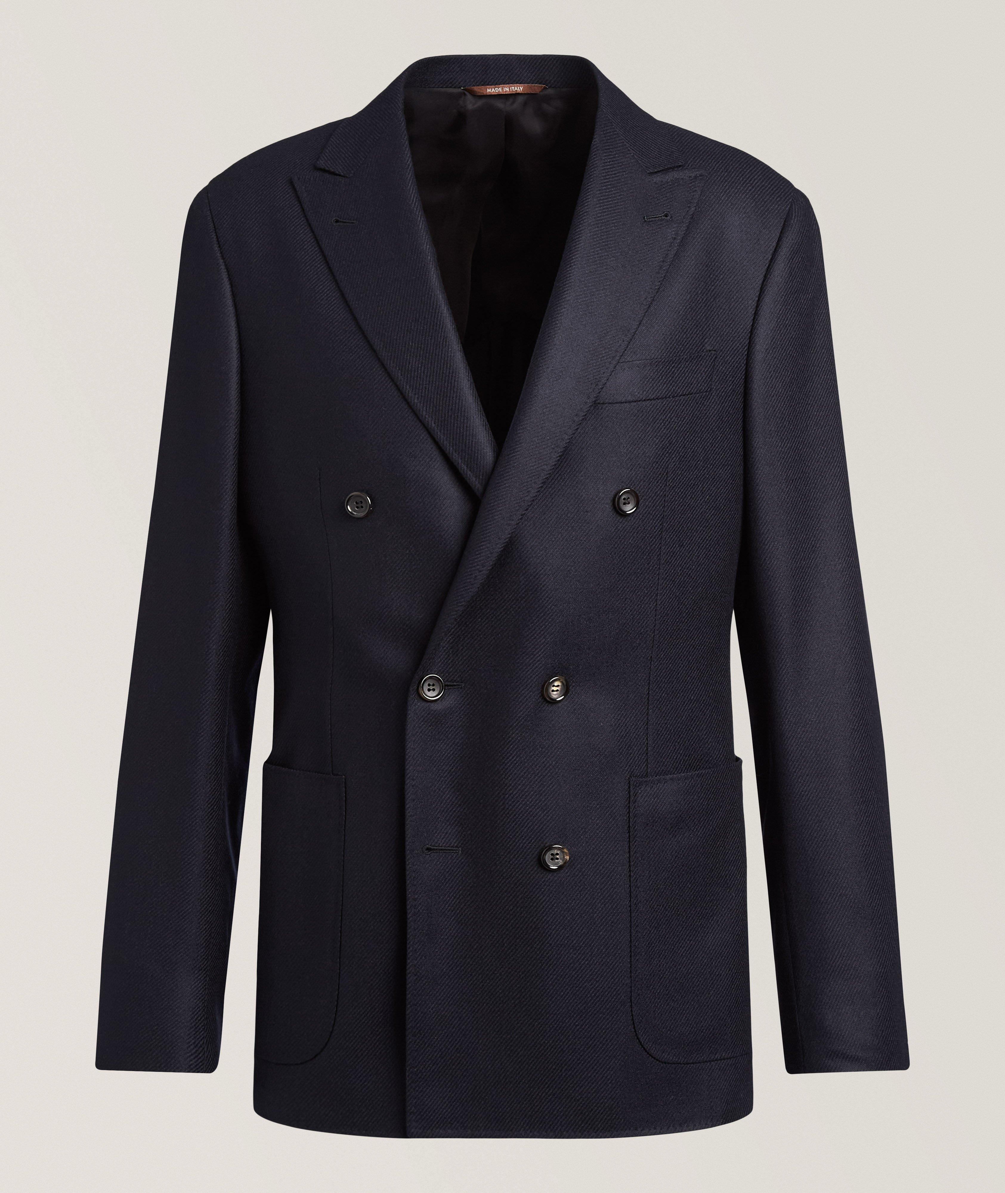 Canali Veston sport laine-soie chevrons Kei 