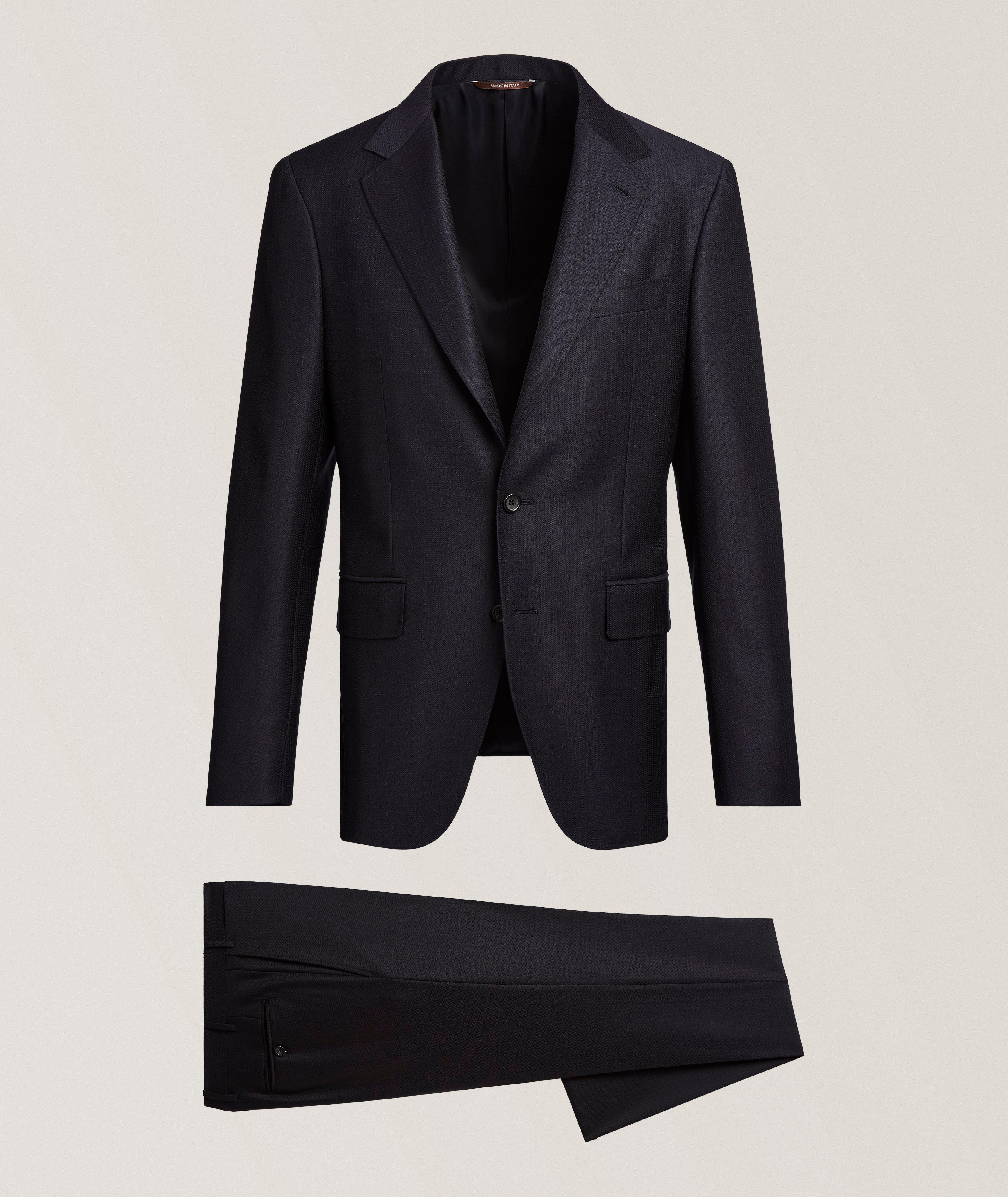 Canali CAN KEI MIDNIGHT BLUE MINI HERRINGBONE