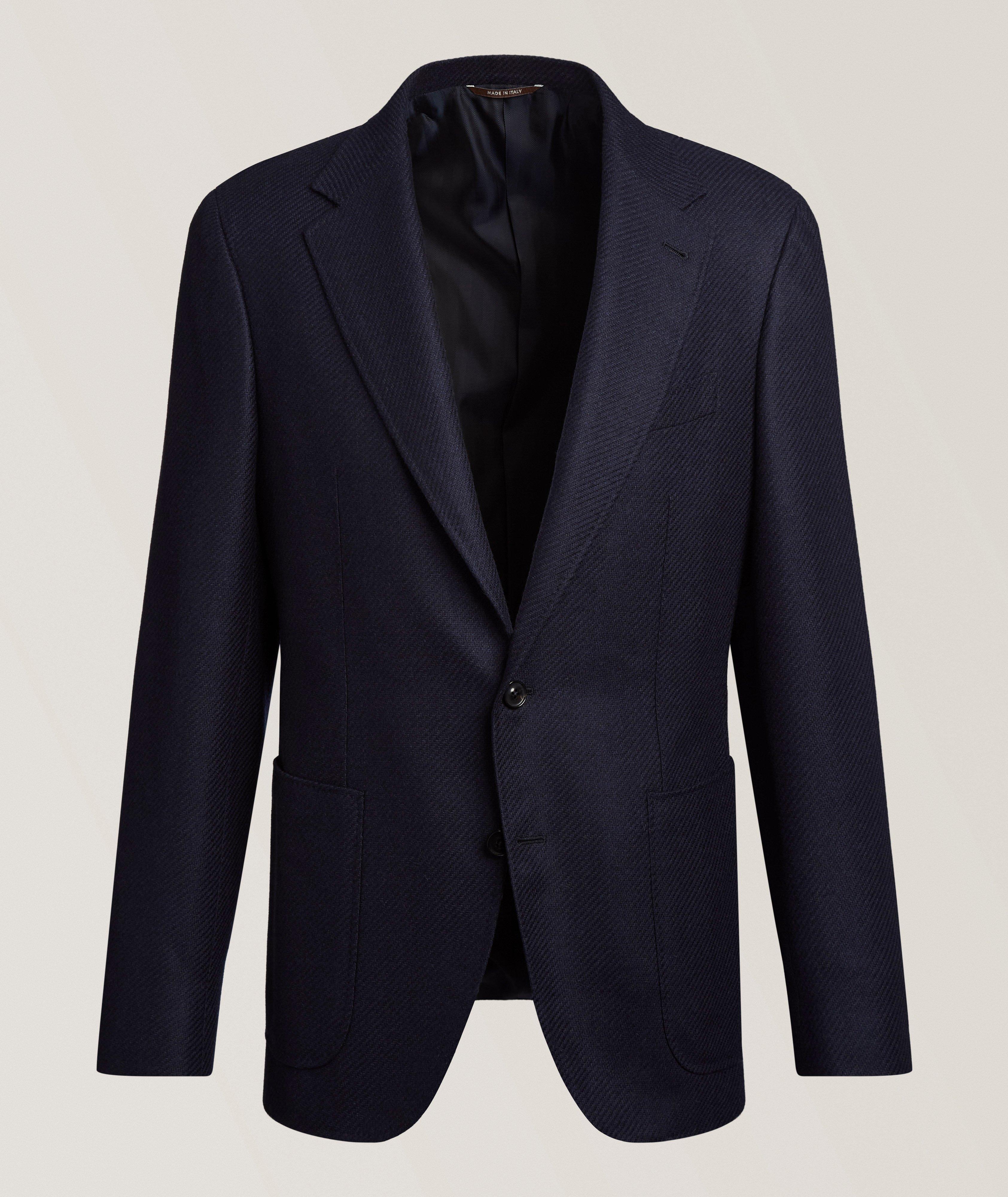 Canali Veston sport soie-cachemire diagonale Kei