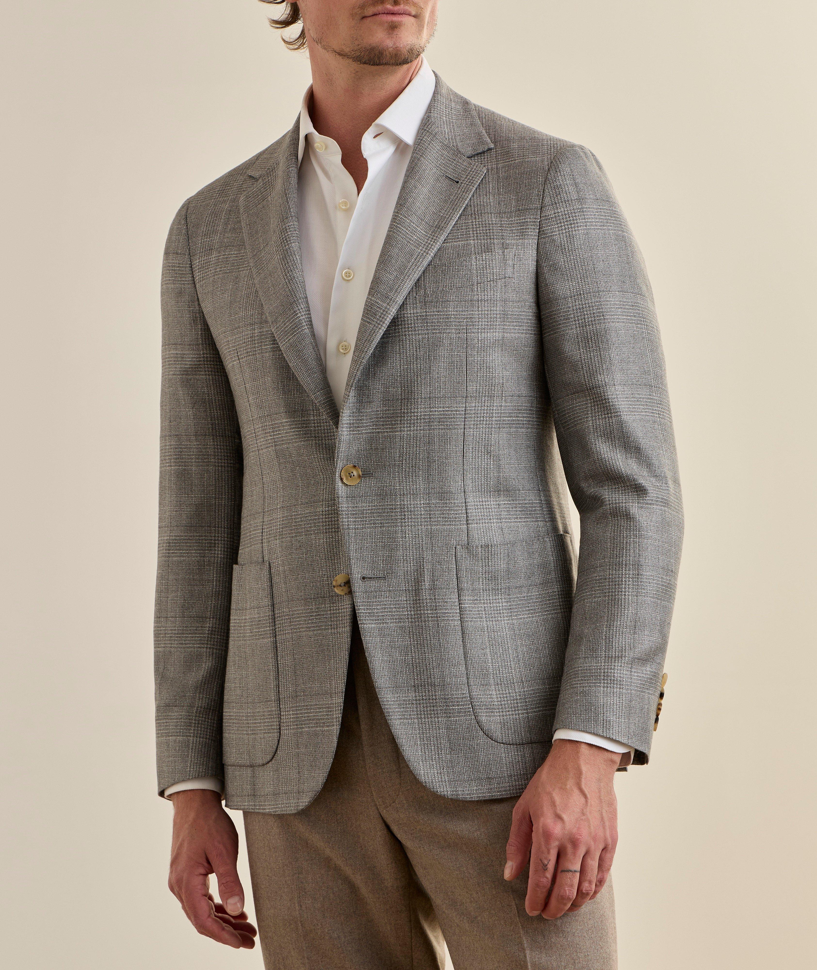 Kei Glen Check Silk-Cashmere Sport Jacket image 1