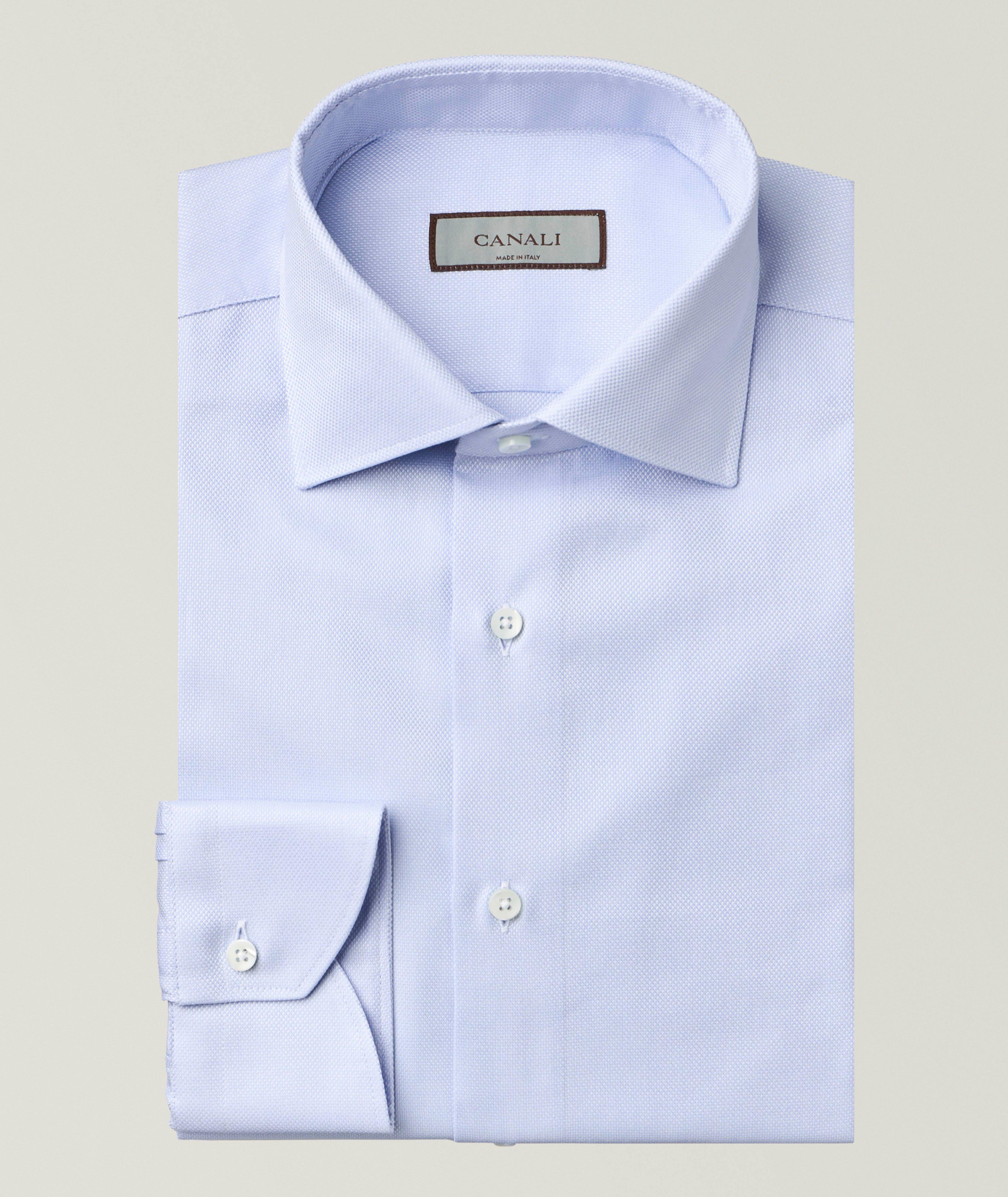 Canali Textured Cotton Oxford Dress Shirt