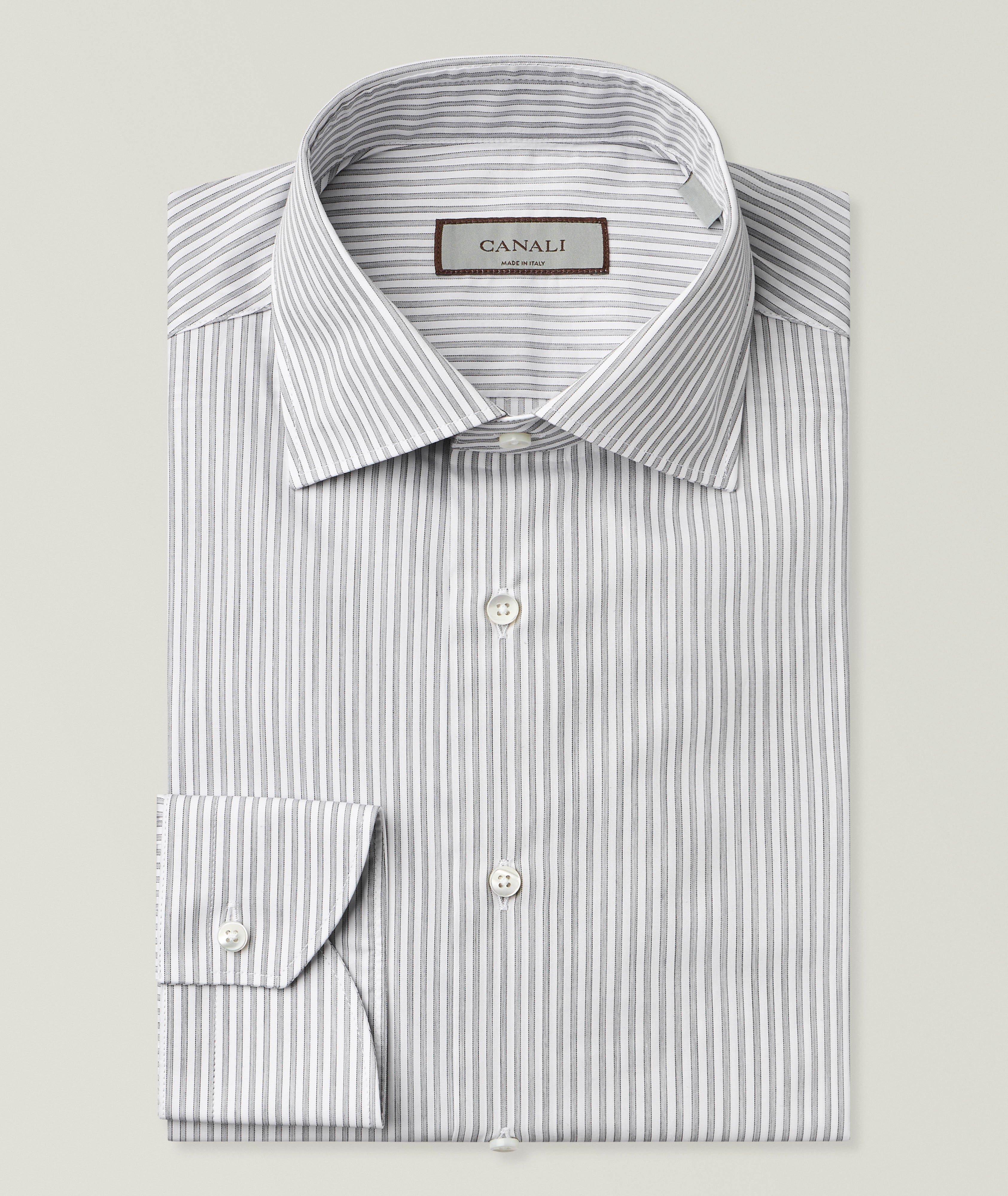 Canali Striped Cotton Dress Shirt