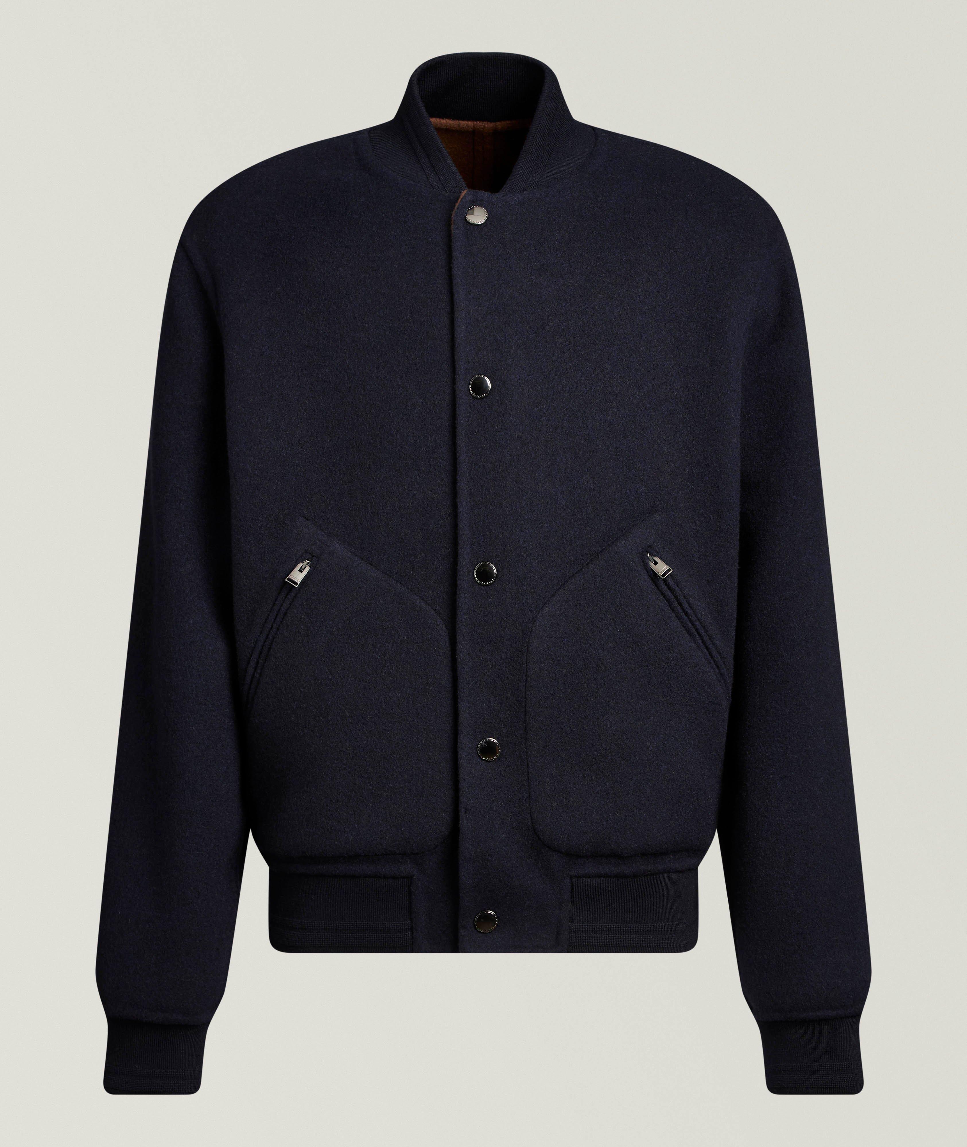 Canali Reversible Cashmere-Silk Bomber 