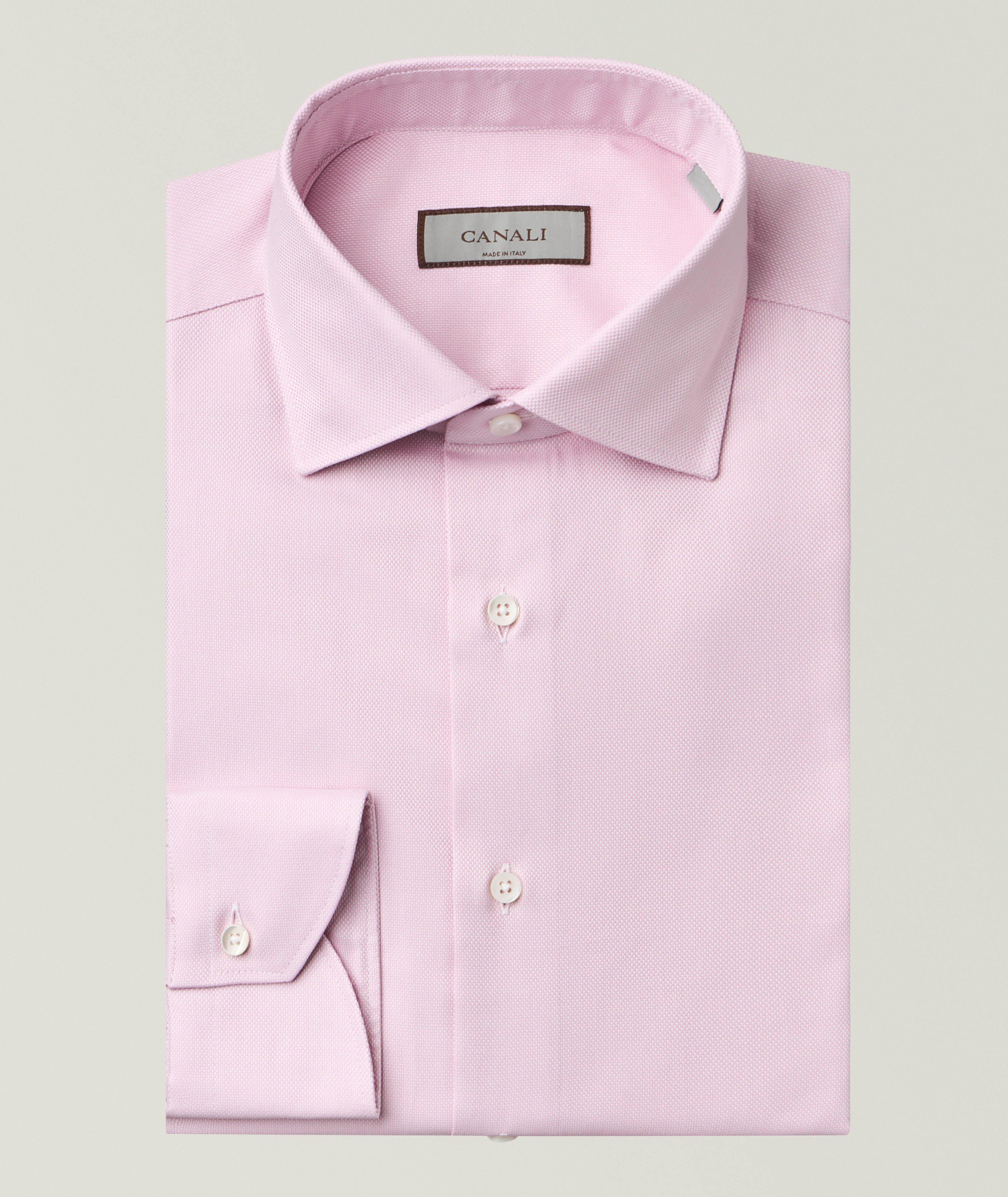 Canali Textured Cotton Oxford Dress Shirt