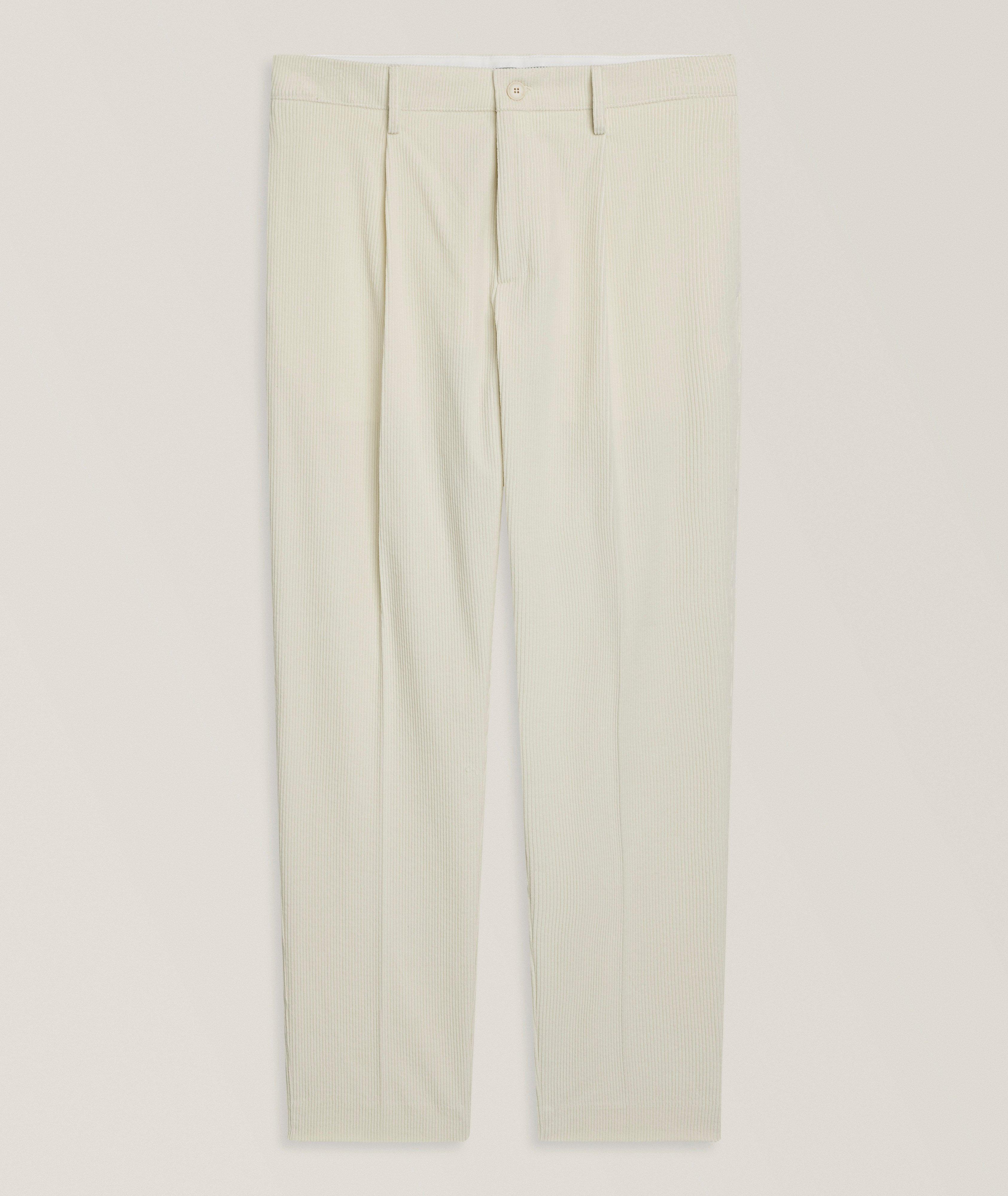 Pleated Cotton Corduroy Pants image 0